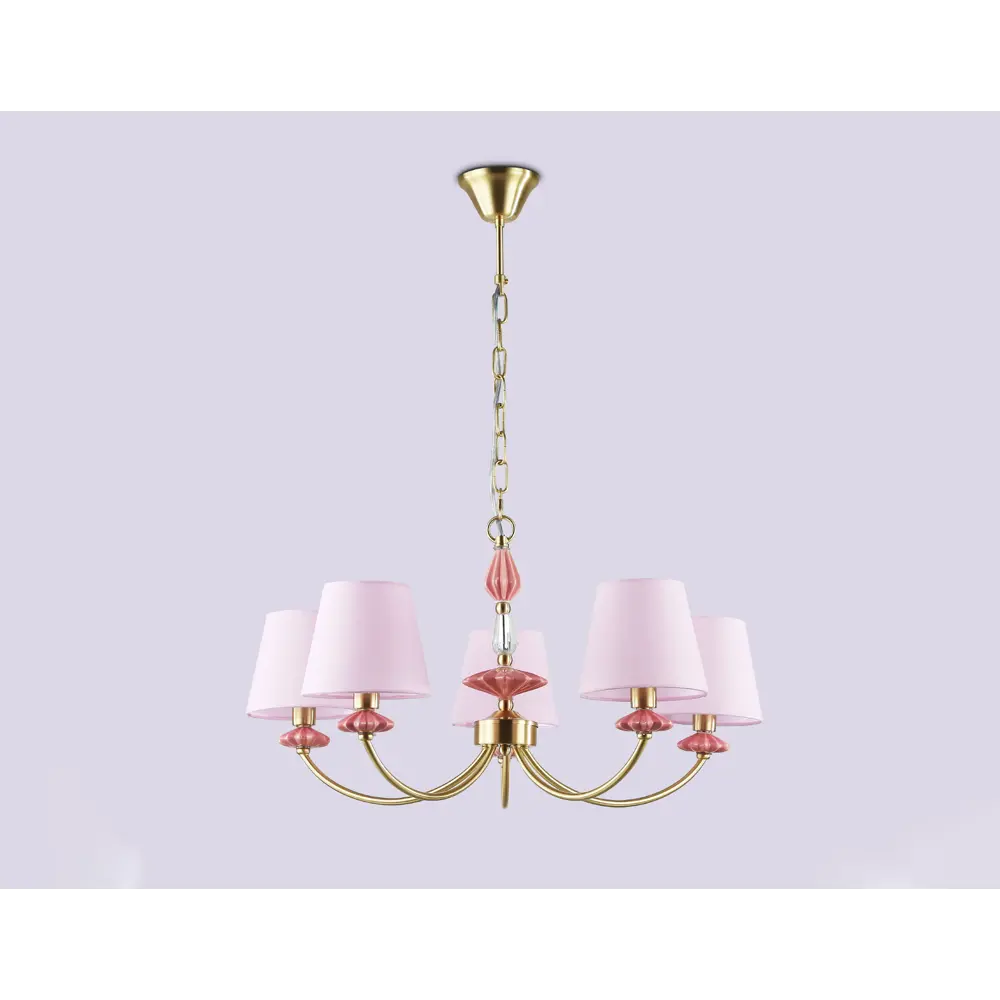 Фото 4 Люстра подвесная Ambrella light High light Lh75024 5 ламп 20 м² цвет золото, розовый Фото 4 Люстра подвесная Ambrella light High light Lh75024 5 ламп 20 м² цвет золото, розовый