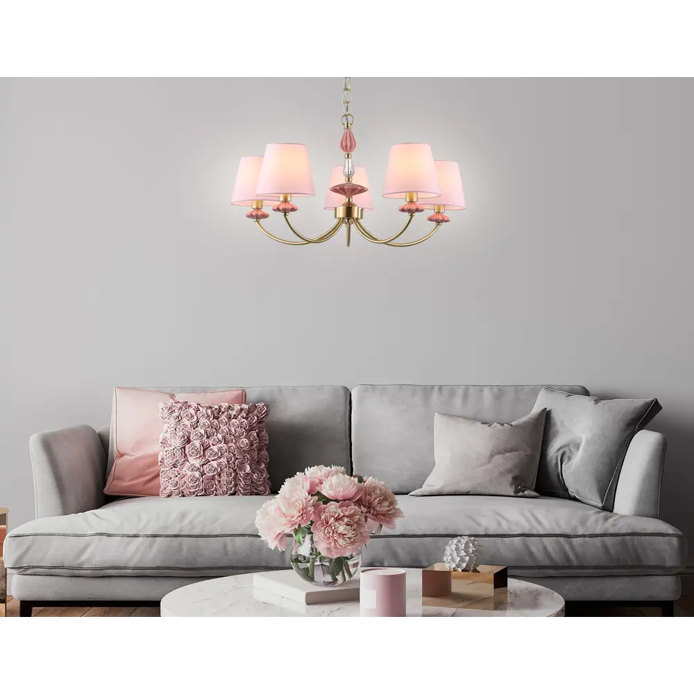 Фото 6 Люстра подвесная Ambrella light High light Lh75024 5 ламп 20 м² цвет золото, розовый Фото 6 Люстра подвесная Ambrella light High light Lh75024 5 ламп 20 м² цвет золото, розовый