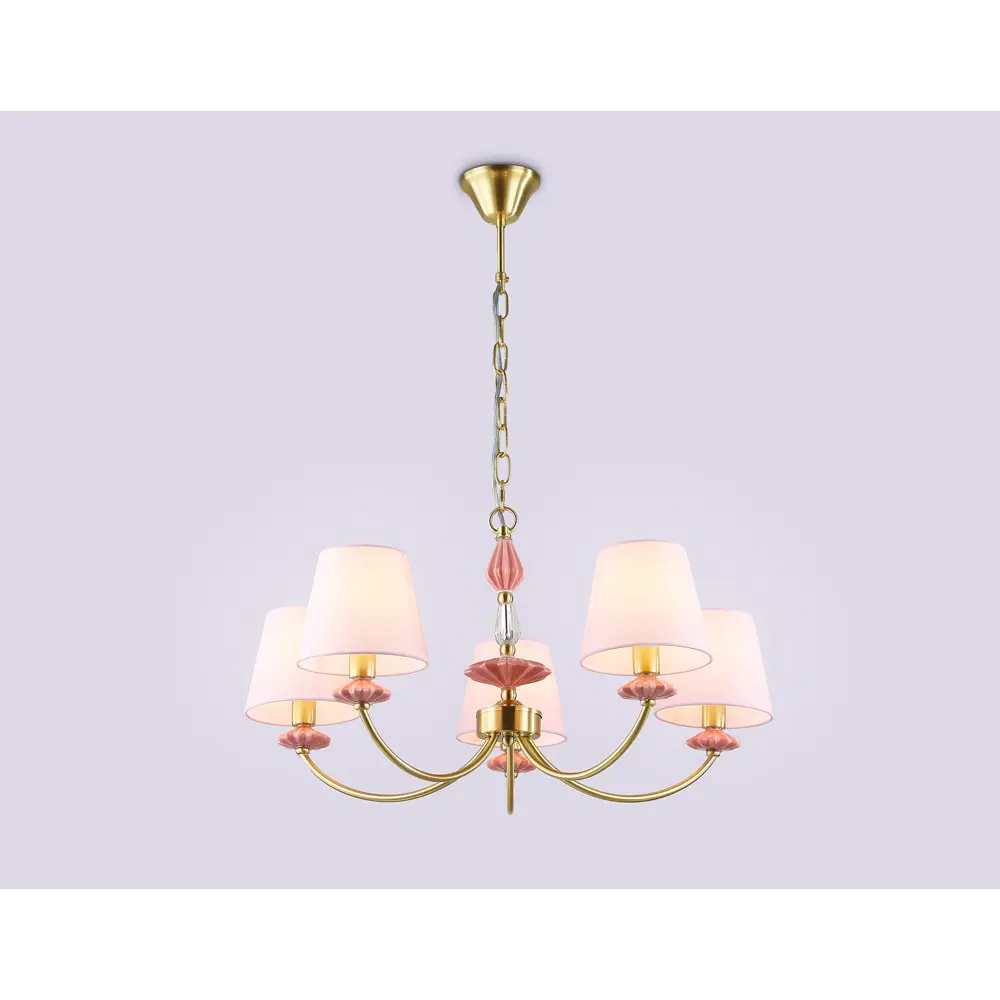 Фото 3 Люстра подвесная Ambrella light High light Lh75024 5 ламп 20 м² цвет золото, розовый Фото 3 Люстра подвесная Ambrella light High light Lh75024 5 ламп 20 м² цвет золото, розовый