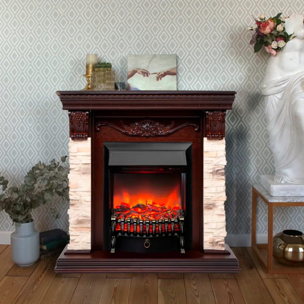 Фото 3 Каминокомплект Realflame Patricia STD EUG-NT с очагом Fobos Lux BL 1550Вт античный орех Фото 3 Каминокомплект Realflame Patricia STD EUG-NT с очагом Fobos Lux BL 1550Вт античный орех