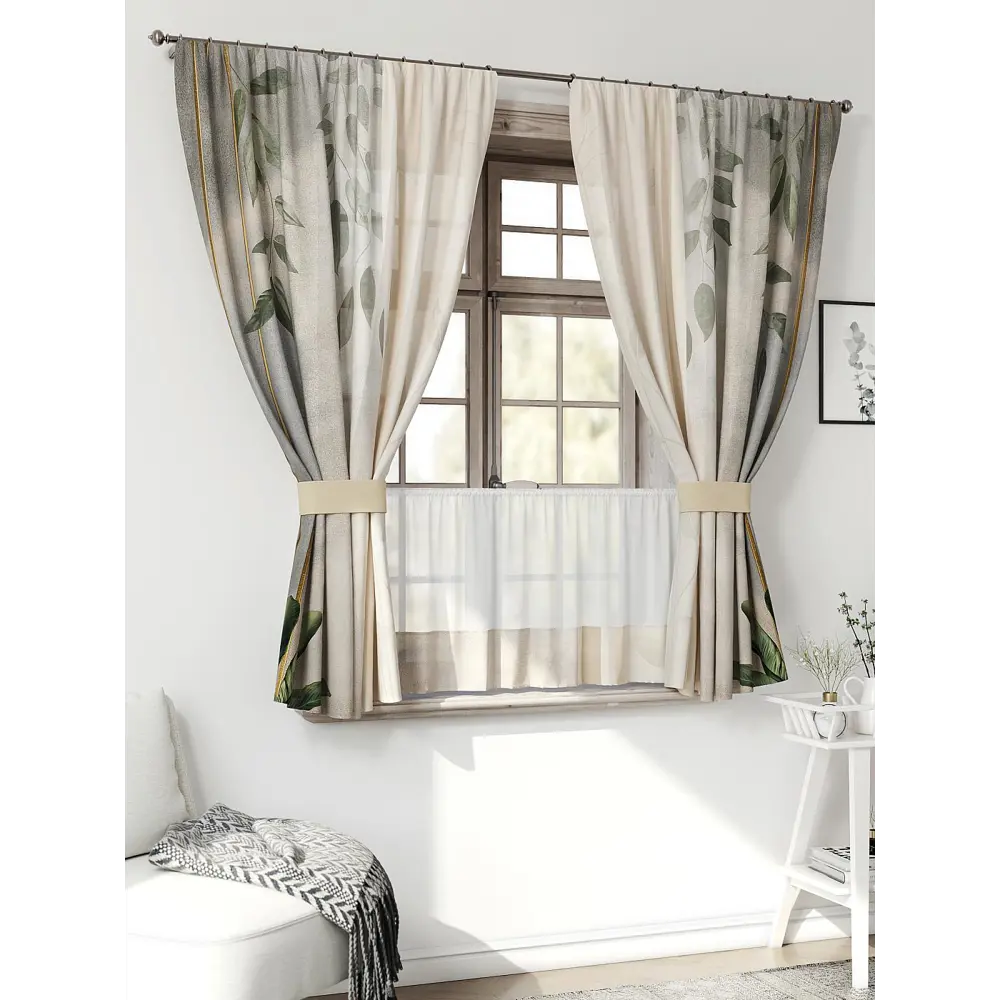 Фото 3 Комплект штор Comfy way Иномик - 88 CW705088-160 на шторной ленте 160x150 см цвет бежевый Фото 3 Комплект штор Comfy way Иномик - 88 CW705088-160 на шторной ленте 160x150 см цвет бежевый