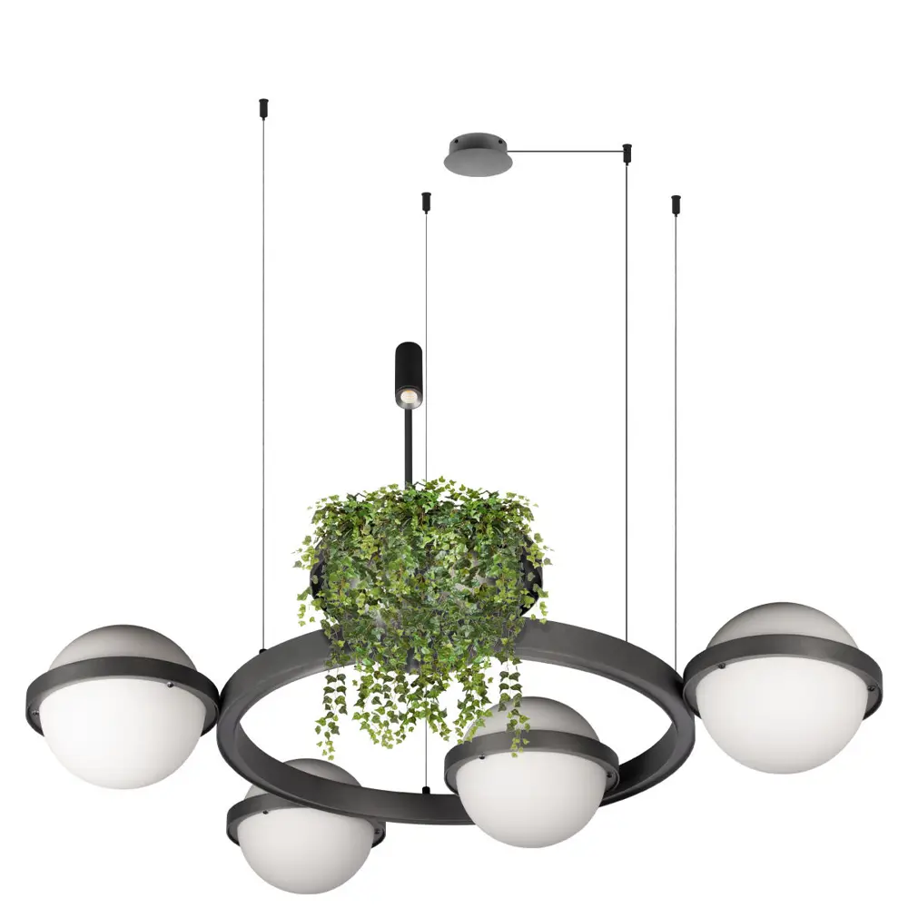Фото 3 Светильник подвесной светодиодный Loft It Jardin Lf_10121_4_dark_grey 21.45 м² теплый белый (желтый) свет цвет белый Фото 3 Светильник подвесной светодиодный Loft It Jardin Lf_10121_4_dark_grey 21.45 м² теплый белый (желтый) свет цвет белый