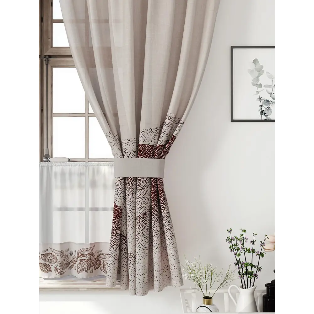 Фото 4 Комплект штор Comfy way Иномик - 04 CW705004-160 на шторной ленте 160x150 см цвет бежевый Фото 4 Комплект штор Comfy way Иномик - 04 CW705004-160 на шторной ленте 160x150 см цвет бежевый