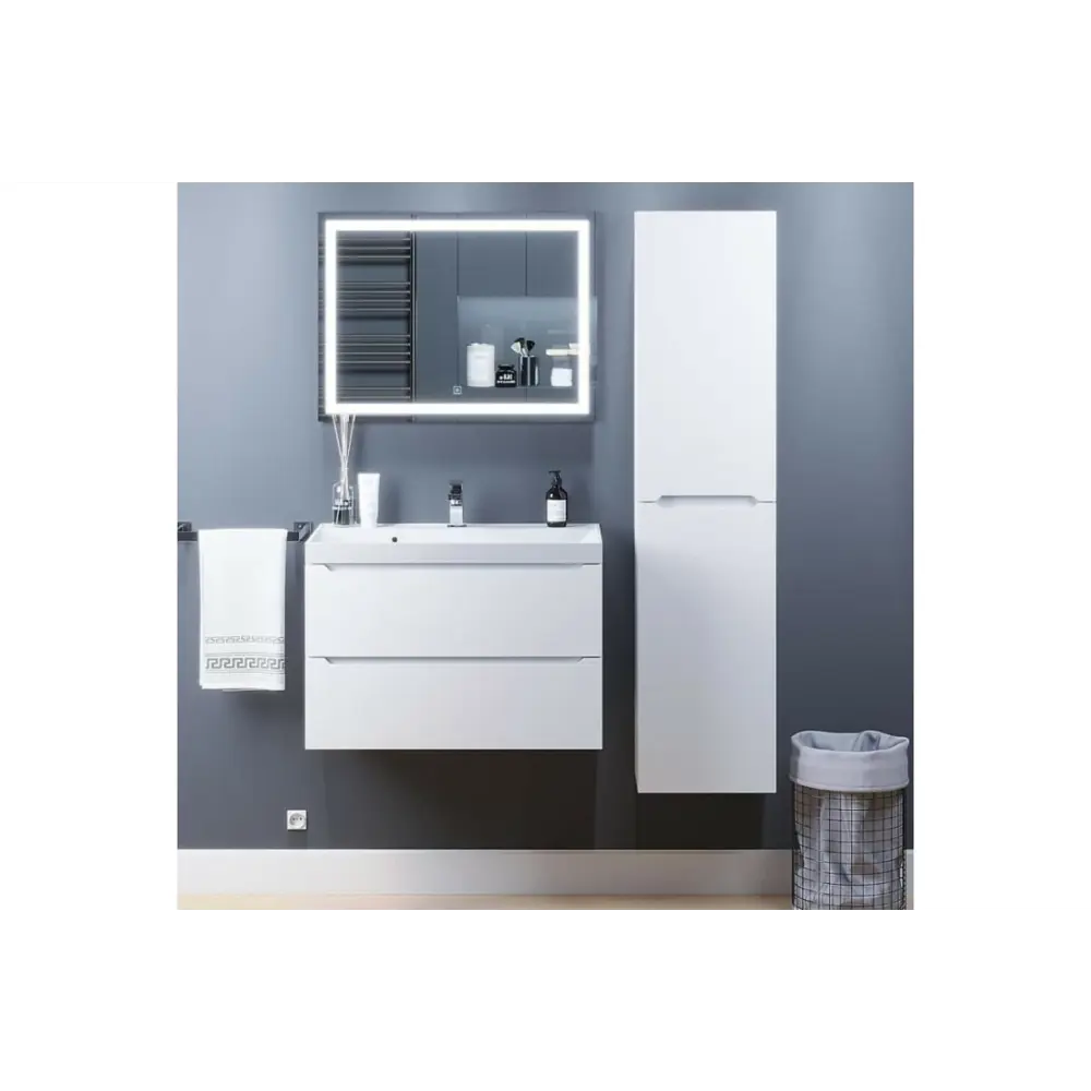 Фото 3 Шкаф-пенал для ванной комнаты Uperwood Tanos 291020249 33x150см цвет белый