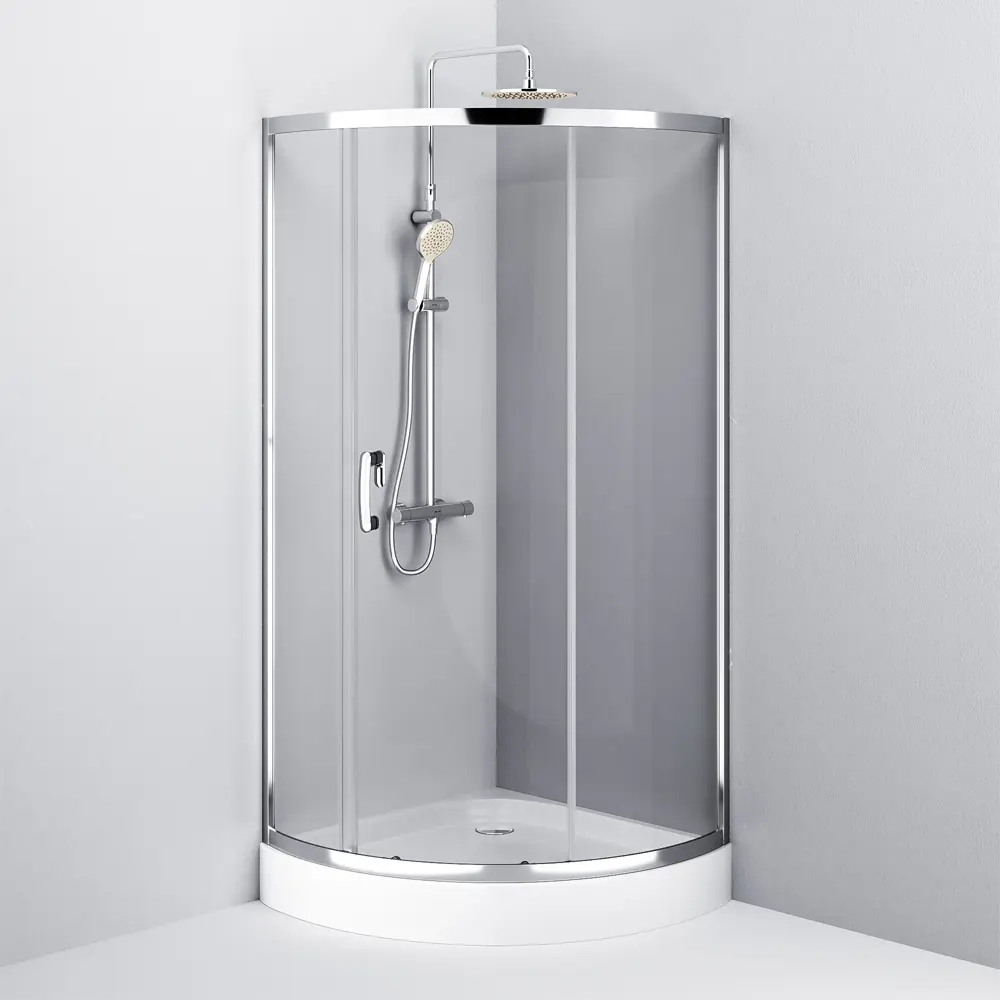Фото 4 Душевой уголок Am.pm Like W83UG-315-090MT 1/4 круга 90x90см серебро профиль эффект стекла без покрытия Фото 4 Душевой уголок Am.pm Like W83UG-315-090MT 1/4 круга 90x90см серебро профиль эффект стекла без покрытия