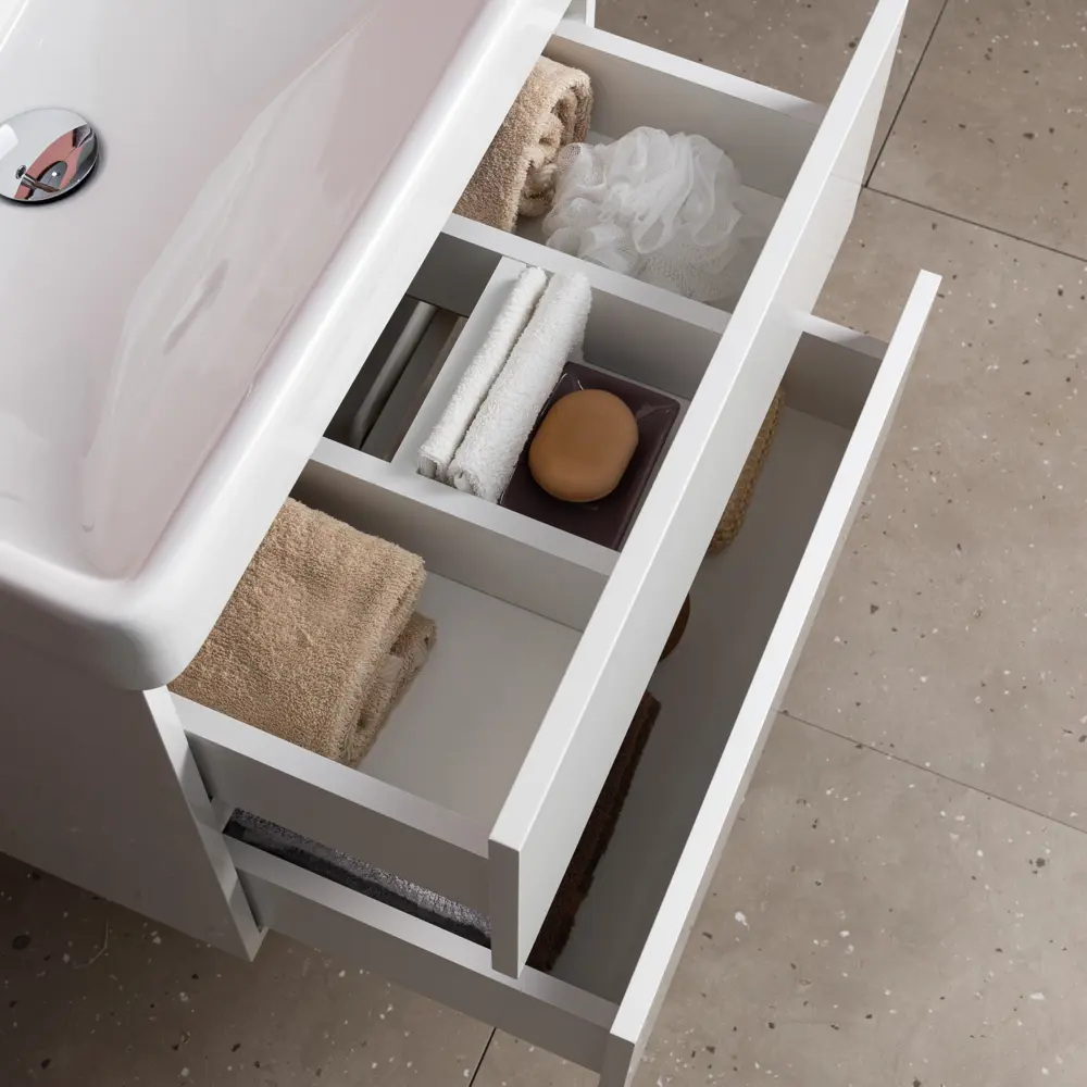 Фото 13 Тумба под раковину напольная Logan 00338706 58.2см цвет белый Фото 13 Тумба под раковину напольная Logan 00338706 58.2см цвет белый