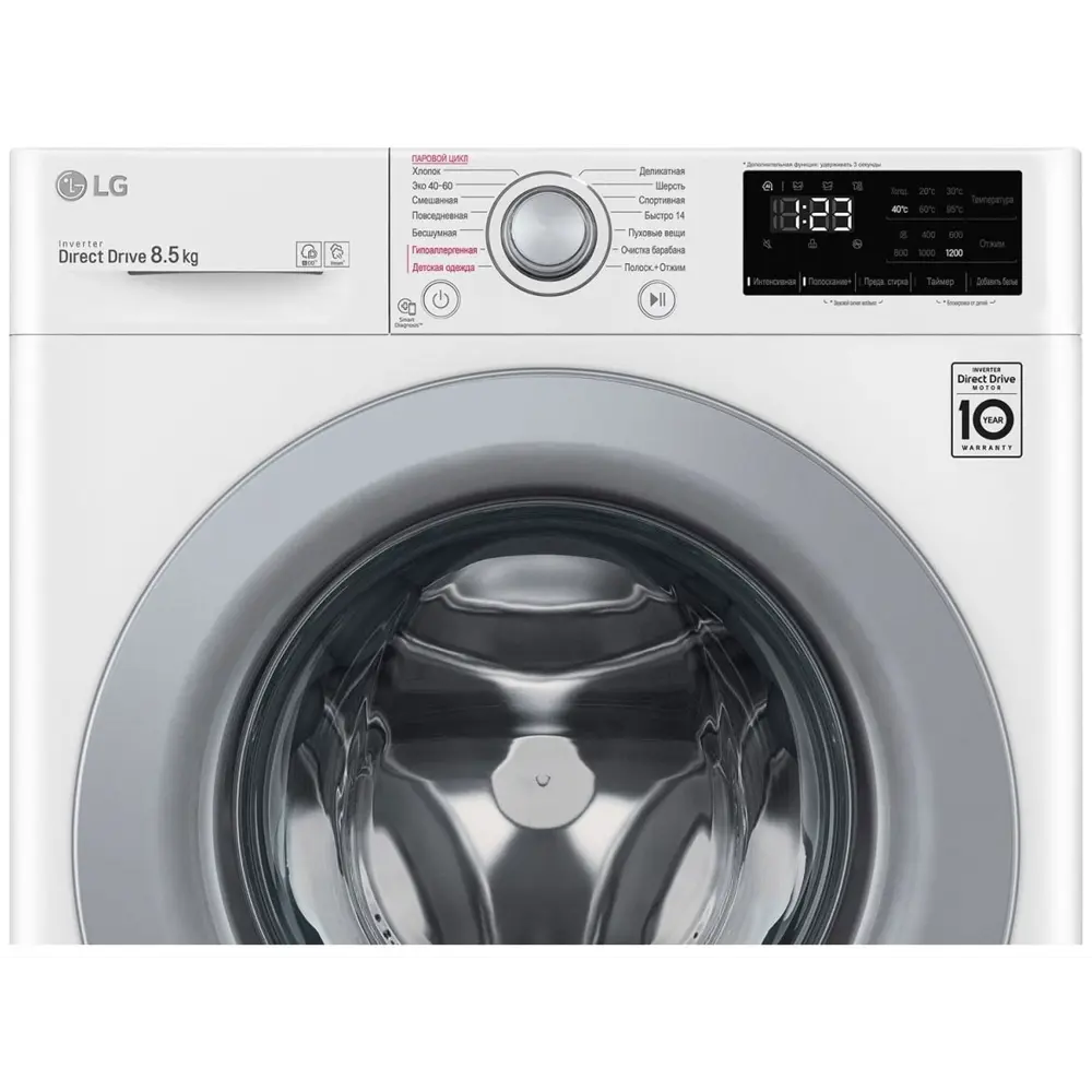 Фото Стиральная машина Lg F2v3gs4w 60x85x47 см 8.5 кг цвет белый Фото Стиральная машина Lg F2v3gs4w 60x85x47 см 8.5 кг цвет белый