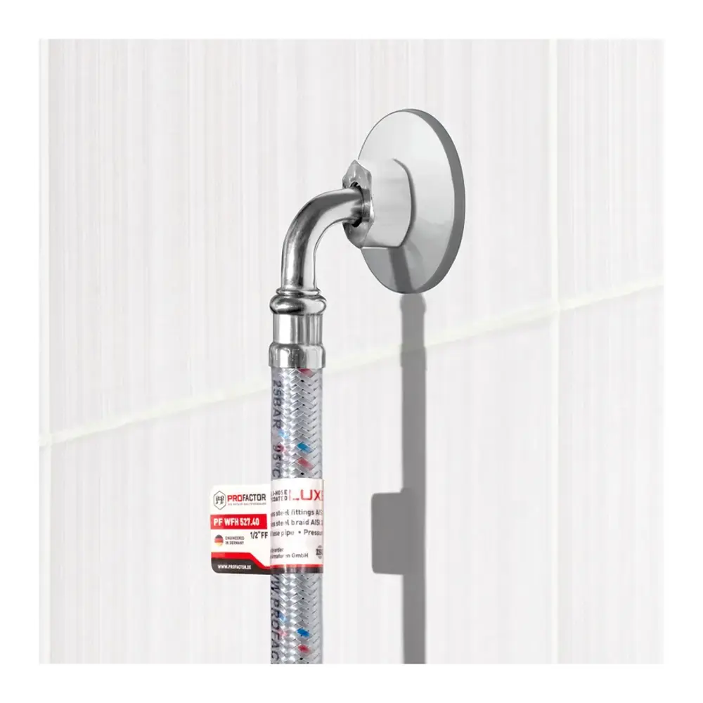 Фото 4 Шланг для стиральной машины наливной Profactor Luxe 1/2" ВР 0.4 м Фото 4 Шланг для стиральной машины наливной Profactor Luxe 1/2" ВР 0.4 м