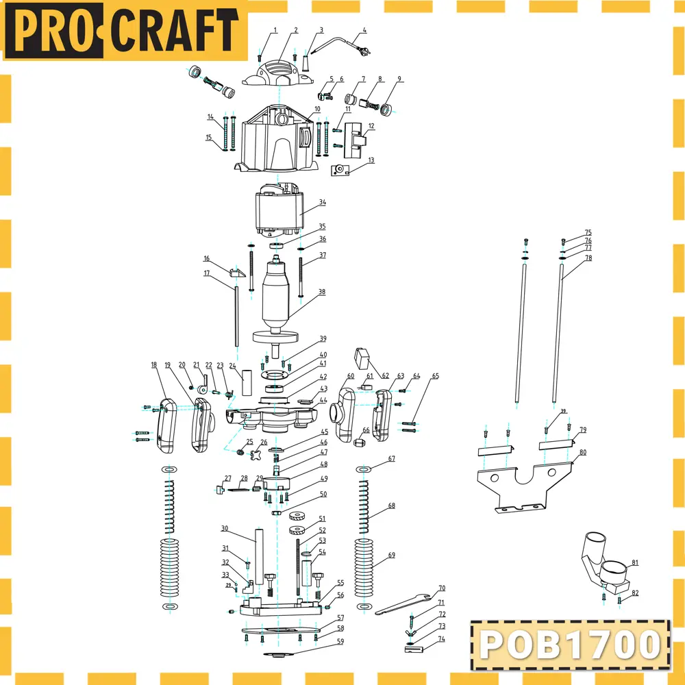 Фото 7 Фрезер сетевой универсальный Procraft POB1700, 1200 Вт с набором фрез 12 шт. Фото 7 Фрезер сетевой универсальный Procraft POB1700, 1200 Вт с набором фрез 12 шт.