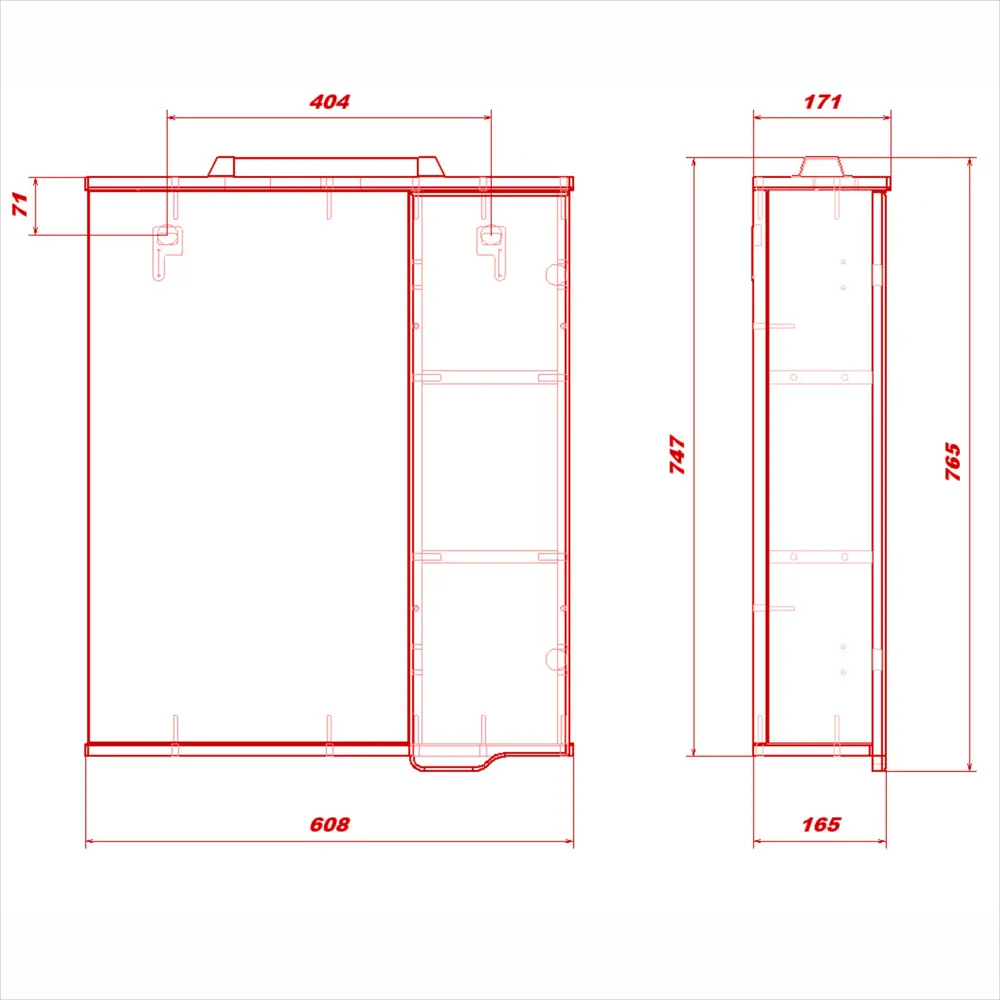 Фото 5 Зеркальный шкафчик в ванную Ruvann Luva 60