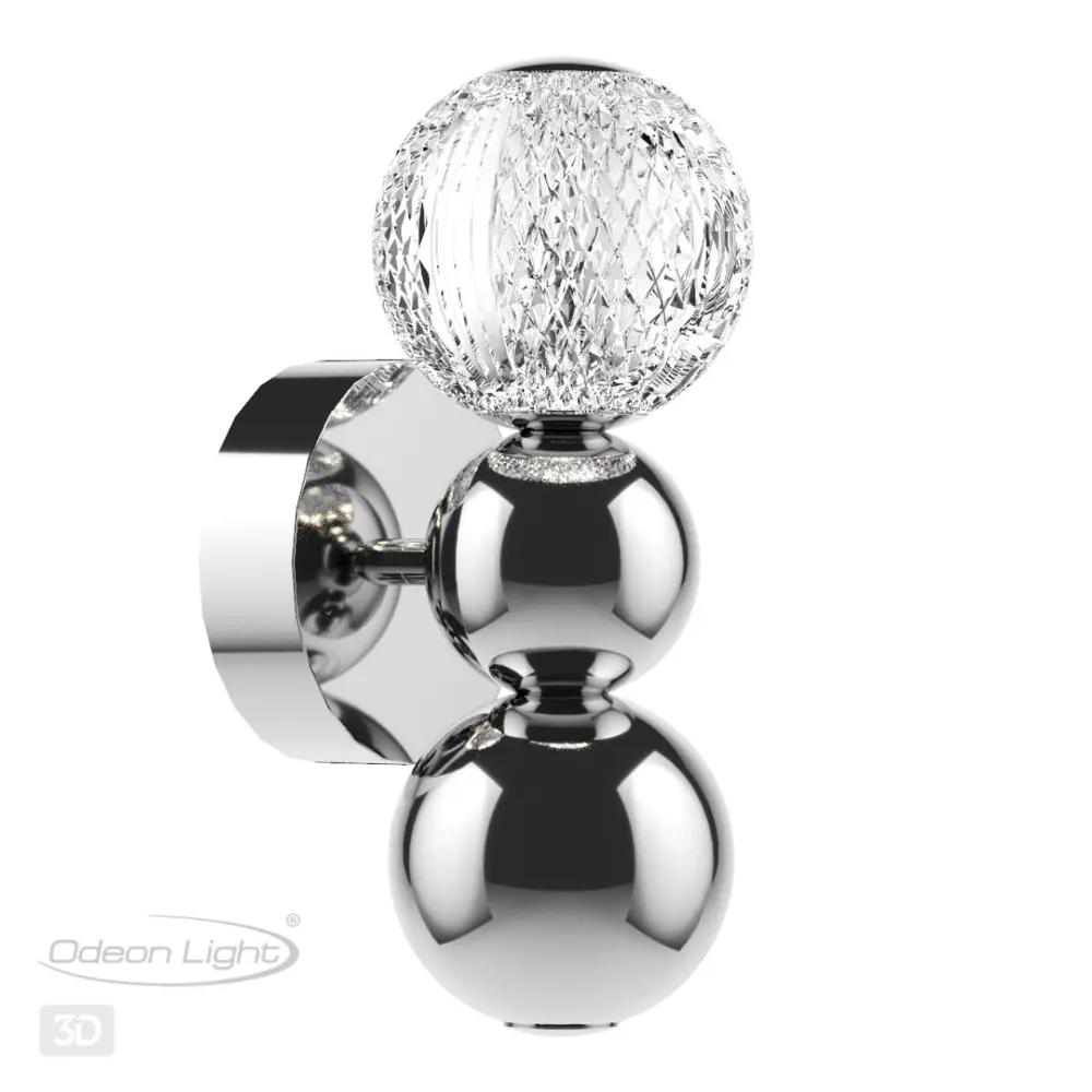 Фото 2 Настенный светильник светодиодный Odeon Light Crystal 5007/4wl холодный белый (голубой) свет цвет хром/металл/прозрачный Фото 2 Настенный светильник светодиодный Odeon Light Crystal 5007/4wl холодный белый (голубой) свет цвет хром/металл/прозрачный