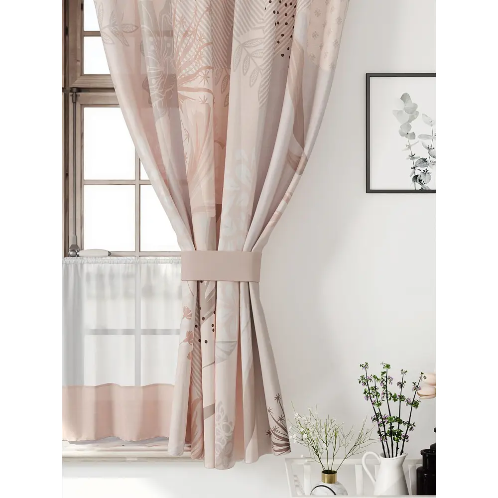 Фото 5 Комплект штор Comfy way CW705179-160 на шторной ленте 160x150 см цвет молочный, светло-бежевый, светло-бежевый, слоновая кость