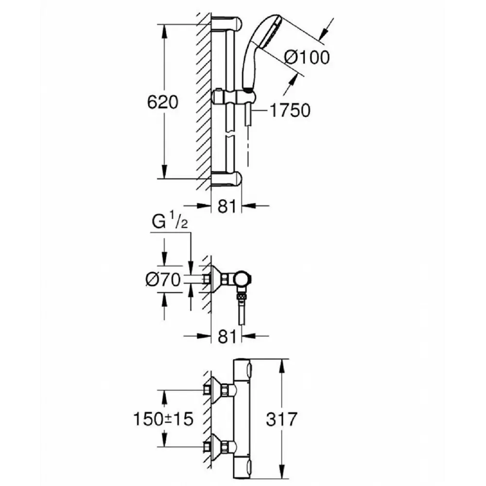 Фото Термостат для душа Grohe Grohtherm 34796000 цвет хром Фото Термостат для душа Grohe Grohtherm 34796000 цвет хром