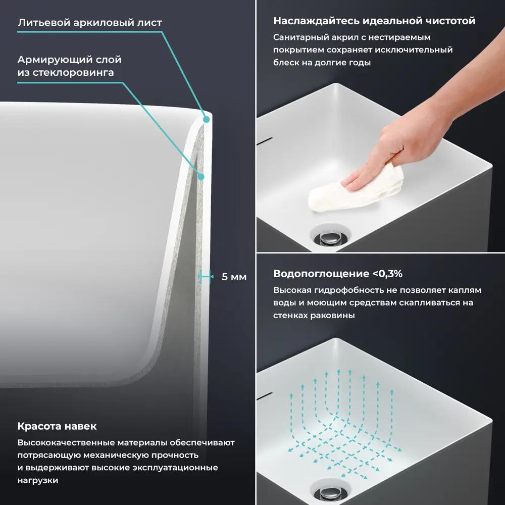 Фото 6 Напольная раковина отдельностоящая Wellsee Pure BY Wellsee 20213224R размер 40x40x85 см, с донным клапаном, сифоном и смесителем Фото 6 Напольная раковина отдельностоящая Wellsee Pure BY Wellsee 20213224R размер 40x40x85 см, с донным клапаном, сифоном и смесителем