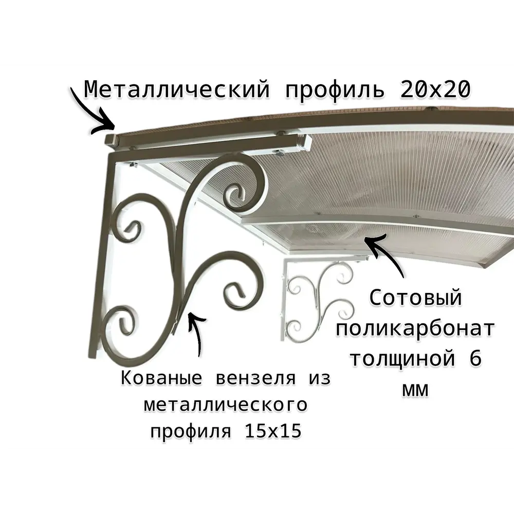 Фото 2 Козырек Artcore YS31WP 80х37х115см белый/прозрачный Фото 2 Козырек Artcore YS31WP 80х37х115см белый/прозрачный