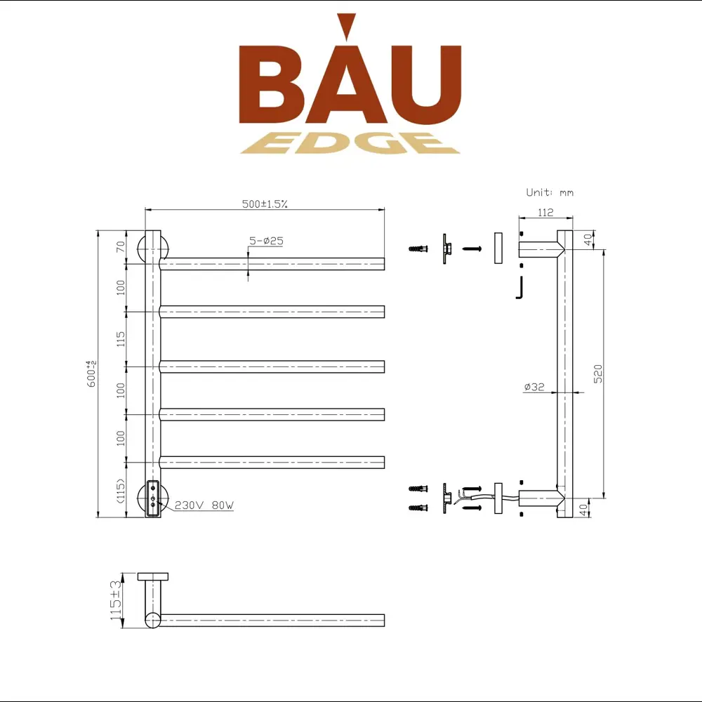 Фото 6 Полотенцесушитель электрический Bauedge Nimb Elegant White AF0023 500x600 мм 80 Вт лесенка цвет белый матовый Фото 6 Полотенцесушитель электрический Bauedge Nimb Elegant White AF0023 500x600 мм 80 Вт лесенка цвет белый матовый