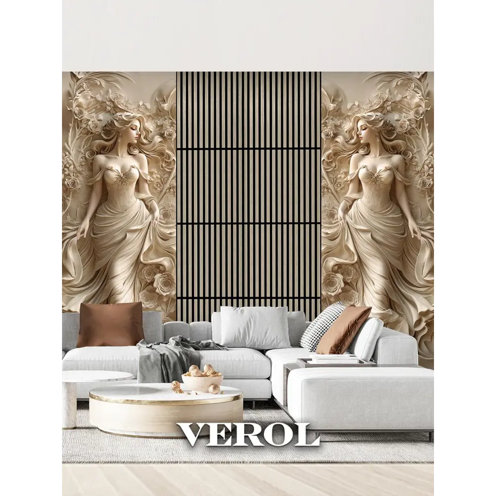 Фото 5 Фотообои 3D флизелиновые Verol Девушка барельеф 429-ФФО-05977/2 листа 100x283 см, 2 шт Фото 5 Фотообои 3D флизелиновые Verol Девушка барельеф 429-ФФО-05977/2 листа 100x283 см, 2 шт