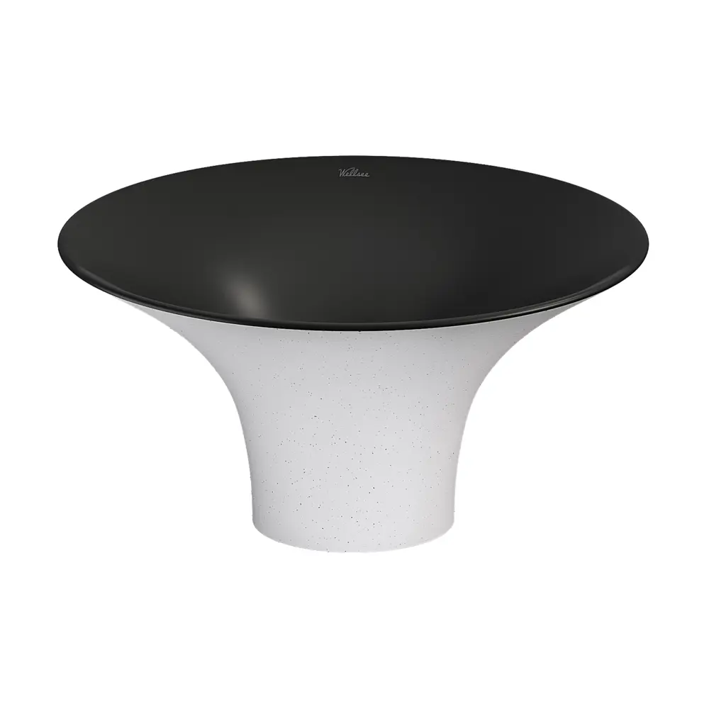 Фото Раковина Wellsee Crepe de France 40см цвет матовый белый/матовый черный Фото Раковина Wellsee Crepe de France 40см цвет матовый белый/матовый черный