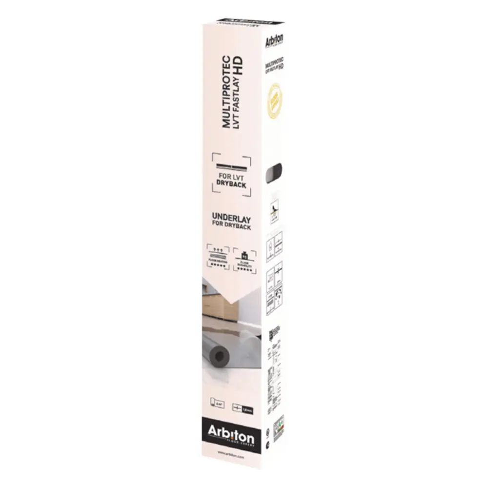 Фото Подложка Arbiton MultiProtec LVT Fastlay HD 1.8мм 1x6м 6м2 Фото Подложка Arbiton MultiProtec LVT Fastlay HD 1.8мм 1x6м 6м2