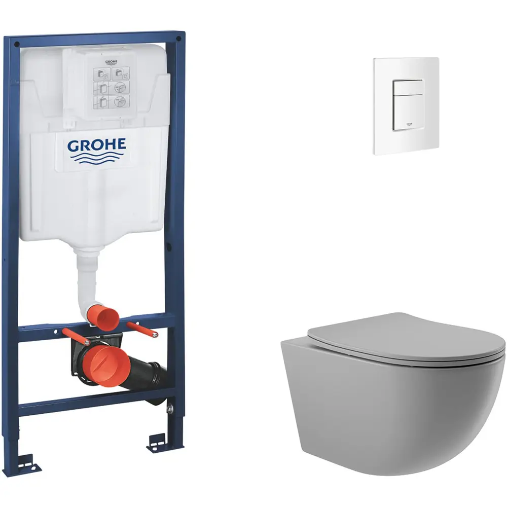 Фото 2 Инсталляция GROHE Rapid SL 3 в 1 с клавишей смыва Skate Cosmopolitan альпин-белый (38772SH0) и унитаз 525*360 Soft-Close серый матовый овал Фото 2 Инсталляция GROHE Rapid SL 3 в 1 с клавишей смыва Skate Cosmopolitan альпин-белый (38772SH0) и унитаз 525*360 Soft-Close серый матовый овал