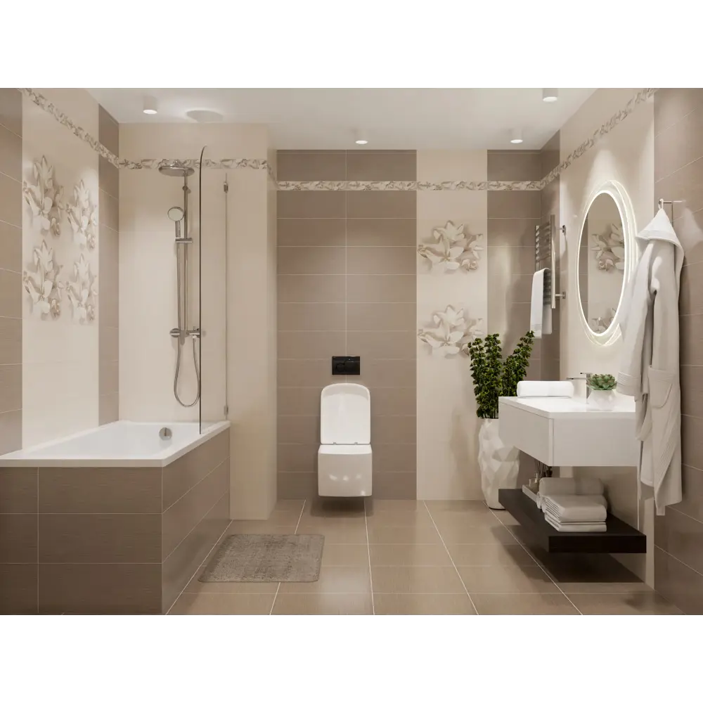 Фото 2 Бордюр Azori Amati 584191004 50.5x6.2см цвет бежевый Фото 2 Бордюр Azori Amati 584191004 50.5x6.2см цвет бежевый