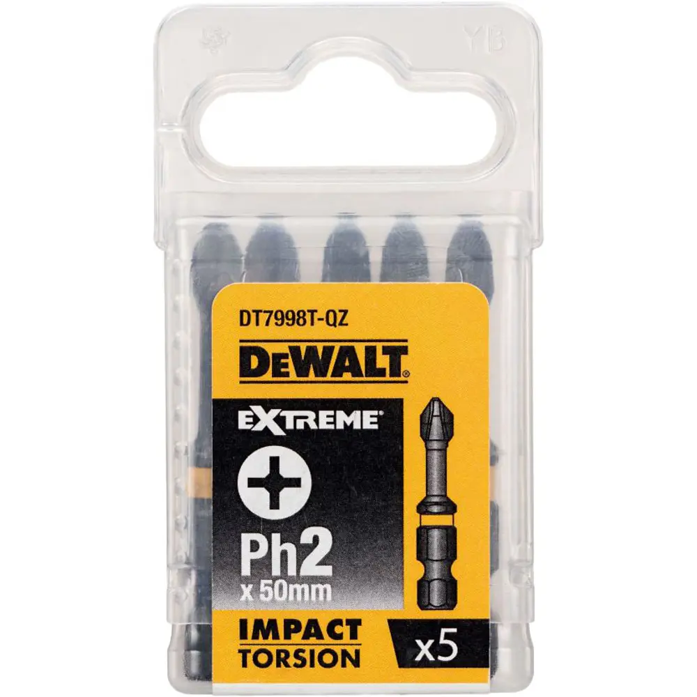 Фото 2 Бита крестовая ударная Dewalt Impact Torsion DT7998T-QZ PH2x50 мм, 5 шт Фото 2 Бита крестовая ударная Dewalt Impact Torsion DT7998T-QZ PH2x50 мм, 5 шт