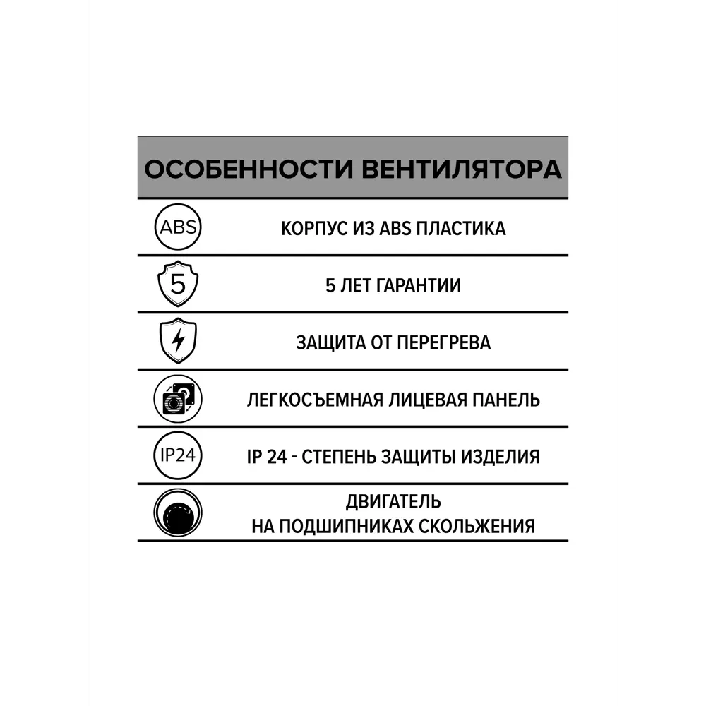 Фото 2 Вытяжной вентилятор накладной Era ERA WIND D120 мм 30 дБ 160 м³/ч цвет белый