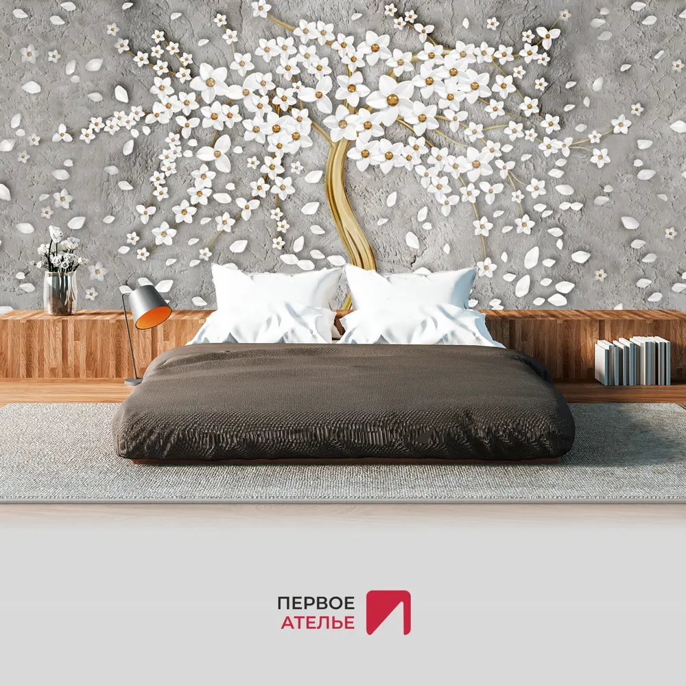 Фото 3 Фотообои флизелиновые Первое Ателье Цветы образующие крону дерева pw94757 600x270 см Фото 3 Фотообои флизелиновые Первое Ателье Цветы образующие крону дерева pw94757 600x270 см