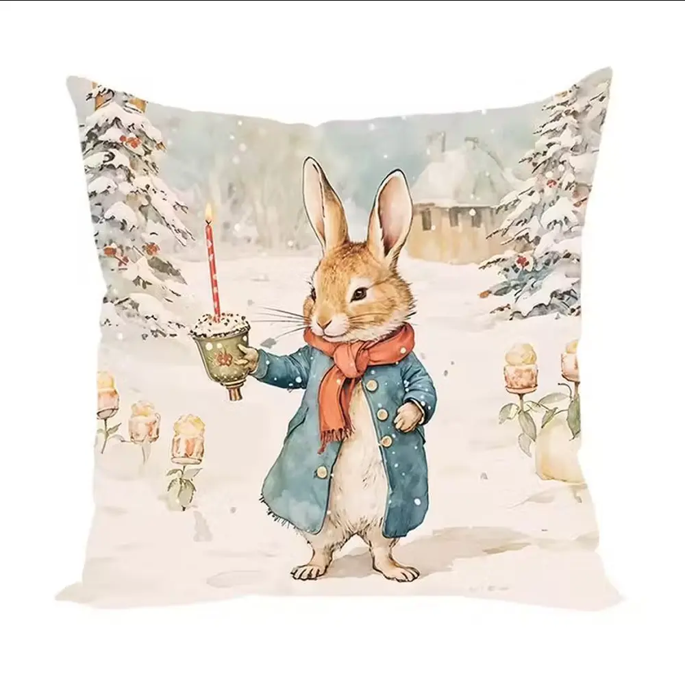 Фото Подушка декоративная Zaberite Ушастик с рождественской свечой 3731, 40x40 см Фото Подушка декоративная Zaberite Ушастик с рождественской свечой 3731, 40x40 см