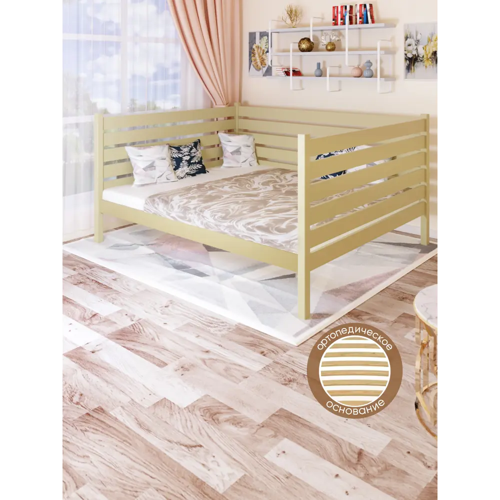 Фото 3 Кровать Solarius Tahta-spin120-200van-orto 130 x 101 x 210 см сосна цвет бежевый