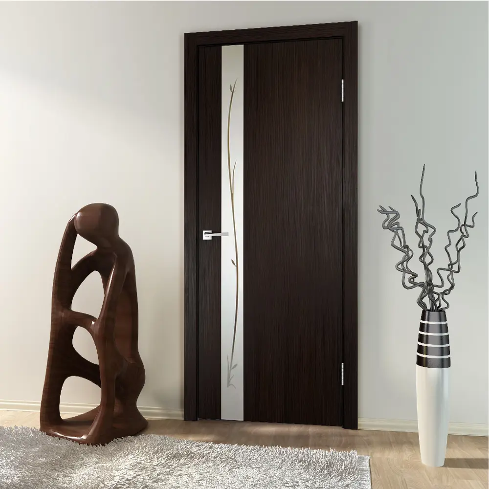 Фото 4 Дверь межкомнатная Velldoris Smart зеркало Веточки 70x200см ПВХ цвет венге без замка и петель Фото 4 Дверь межкомнатная Velldoris Smart зеркало Веточки 70x200см ПВХ цвет венге без замка и петель