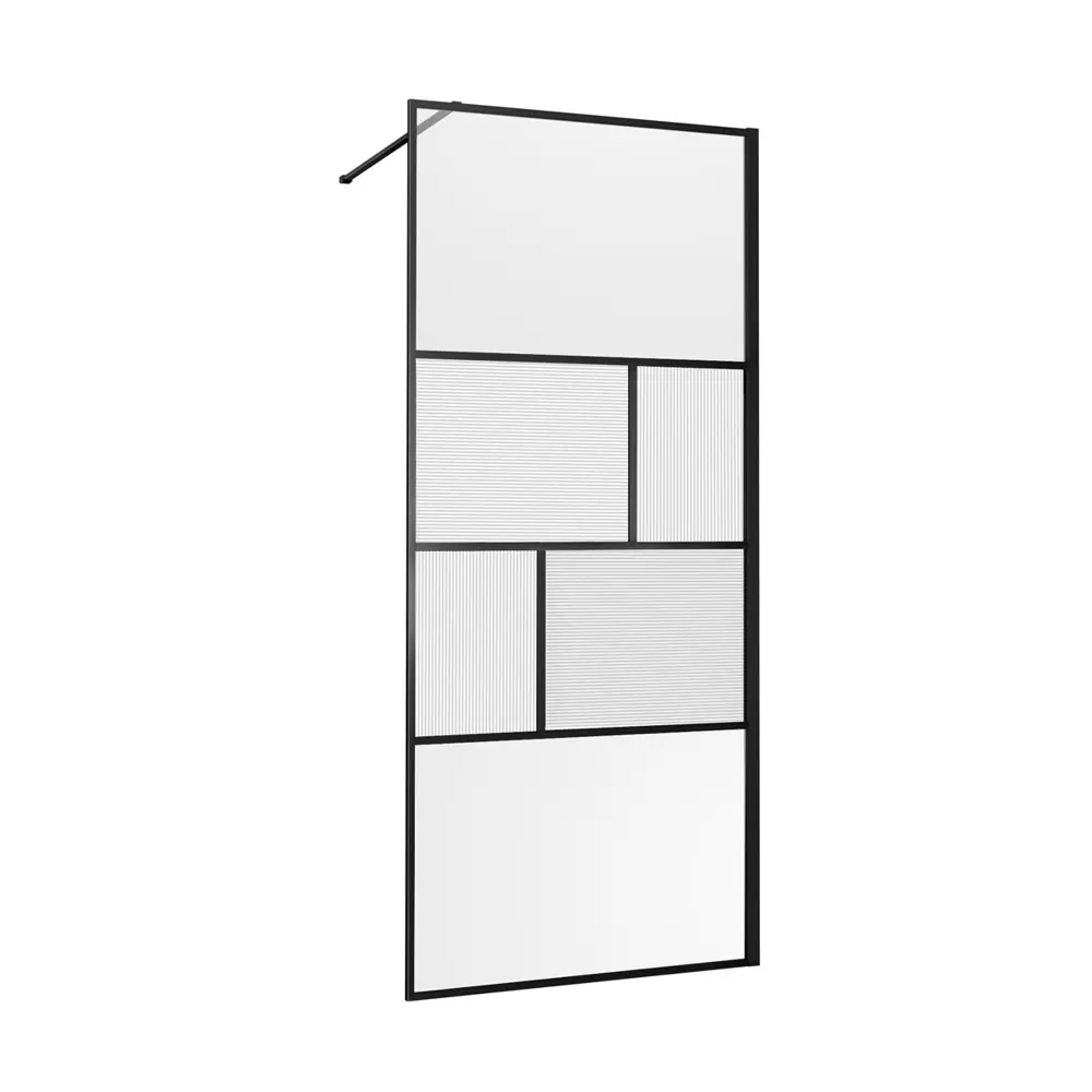 Фото 4 Душевая перегородка Vincea VSW-1HC900CFB 90x200см черный профиль Фото 4 Душевая перегородка Vincea VSW-1HC900CFB 90x200см черный профиль