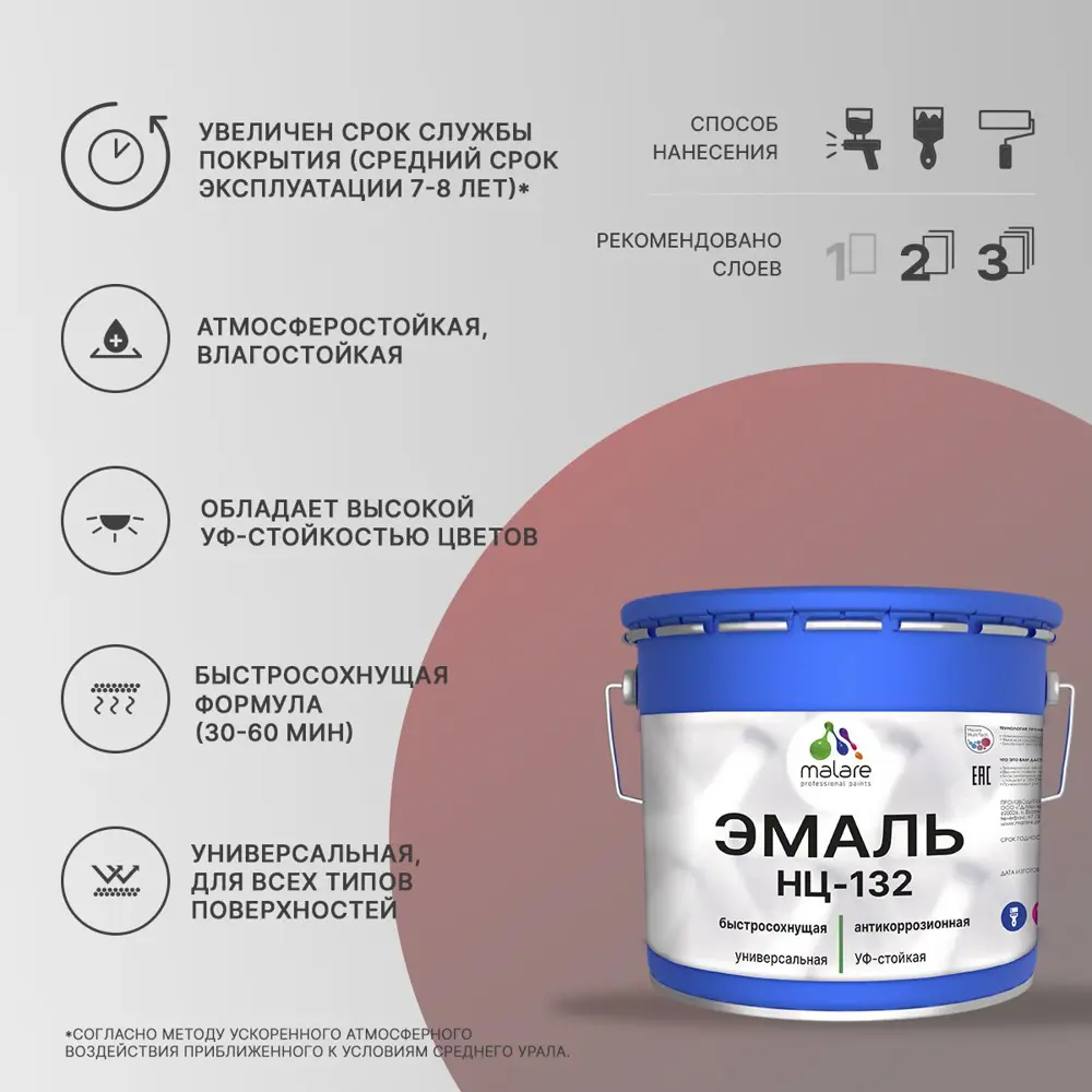 Фото 2 Эмаль универсальная Malare Professional НЦ-132 быстросохнущая цвет RAL 9005 черный матовая 12.5 кг Фото 2 Эмаль универсальная Malare Professional НЦ-132 быстросохнущая цвет RAL 9005 черный матовая 12.5 кг