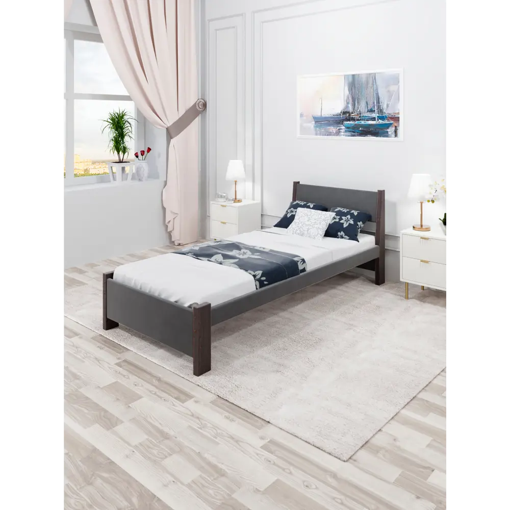 Фото 4 Кровать Solarius Мишка орто основание mkr-obiv-rs17-ven80-190-orto 90 x 80 x 200 см дерево цвет темно-серый/венге Фото 4 Кровать Solarius Мишка орто основание mkr-obiv-rs17-ven80-190-orto 90 x 80 x 200 см дерево цвет темно-серый/венге