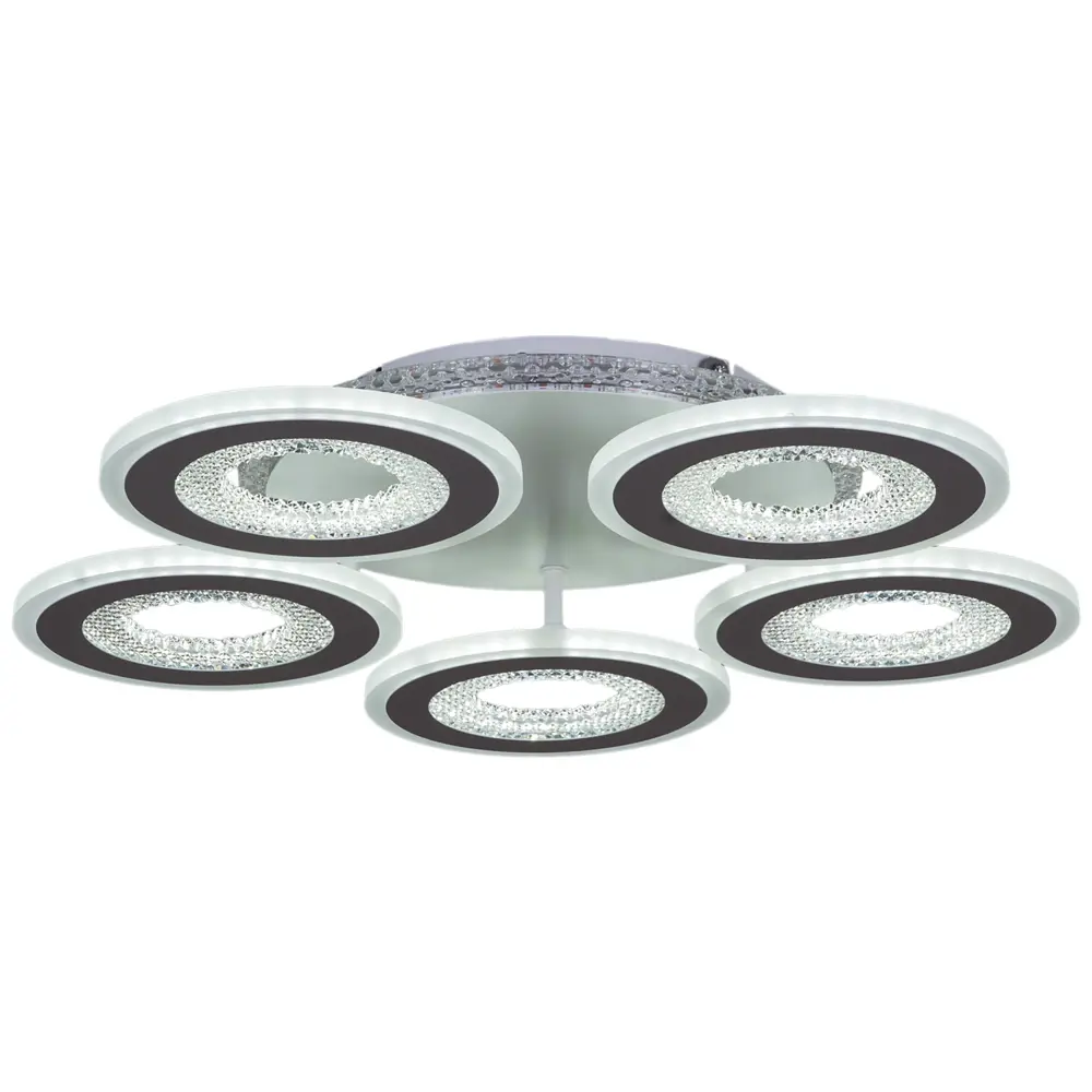 Фото 3 Люстра потолочная светодиодная Reluce 20534-0.3-5+1s с пультом управления 12 м² регулируемый белый свет цвет белый/прозрачный Фото 3 Люстра потолочная светодиодная Reluce 20534-0.3-5+1s с пультом управления 12 м² регулируемый белый свет цвет белый/прозрачный