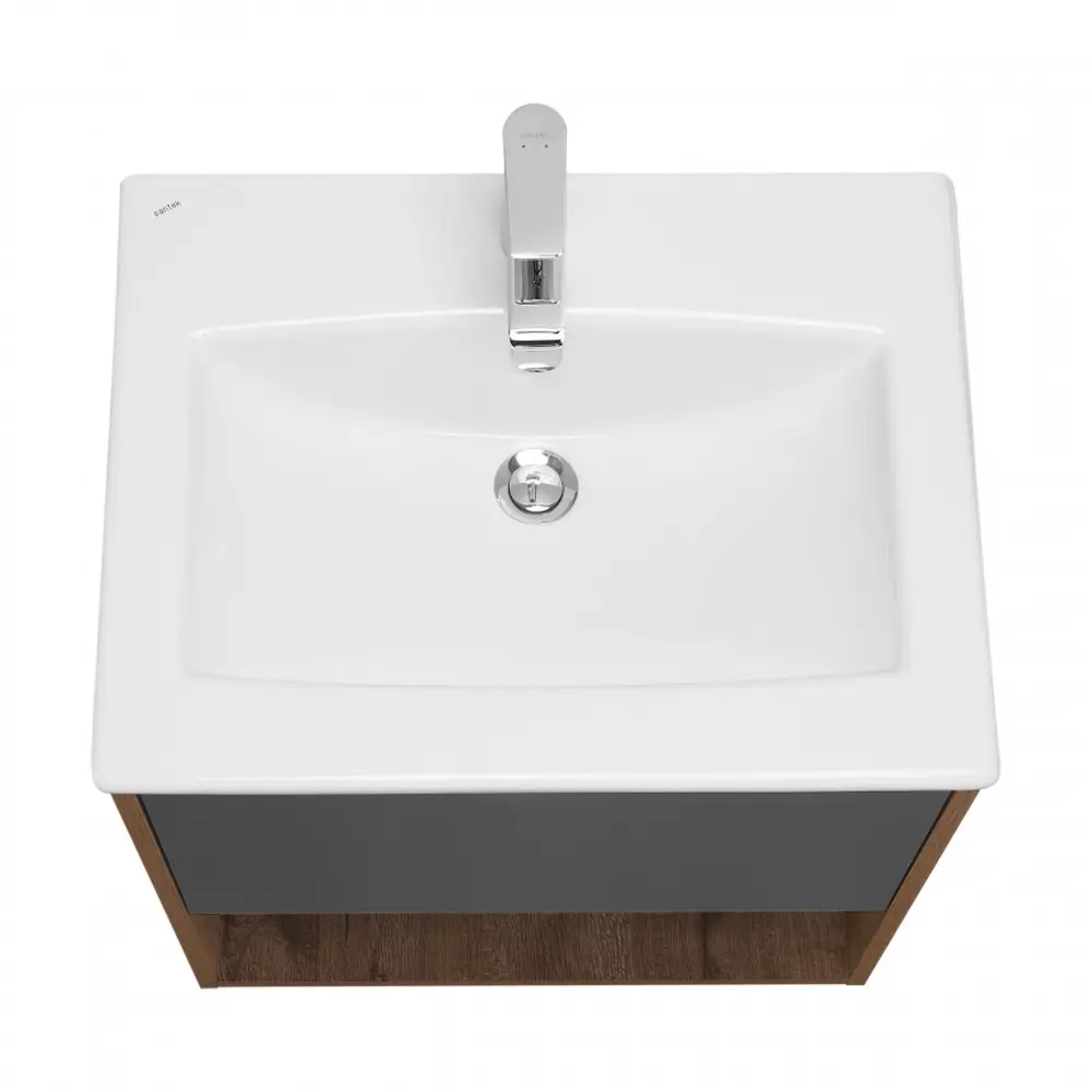 Фото 2 Тумба с раковиной для ванной AQUATON 1A2883V3A4DW0 Форм 60 дуб веллингтон, раковина Элина 60, фасад антрацит Фото 2 Тумба с раковиной для ванной AQUATON 1A2883V3A4DW0 Форм 60 дуб веллингтон, раковина Элина 60, фасад антрацит