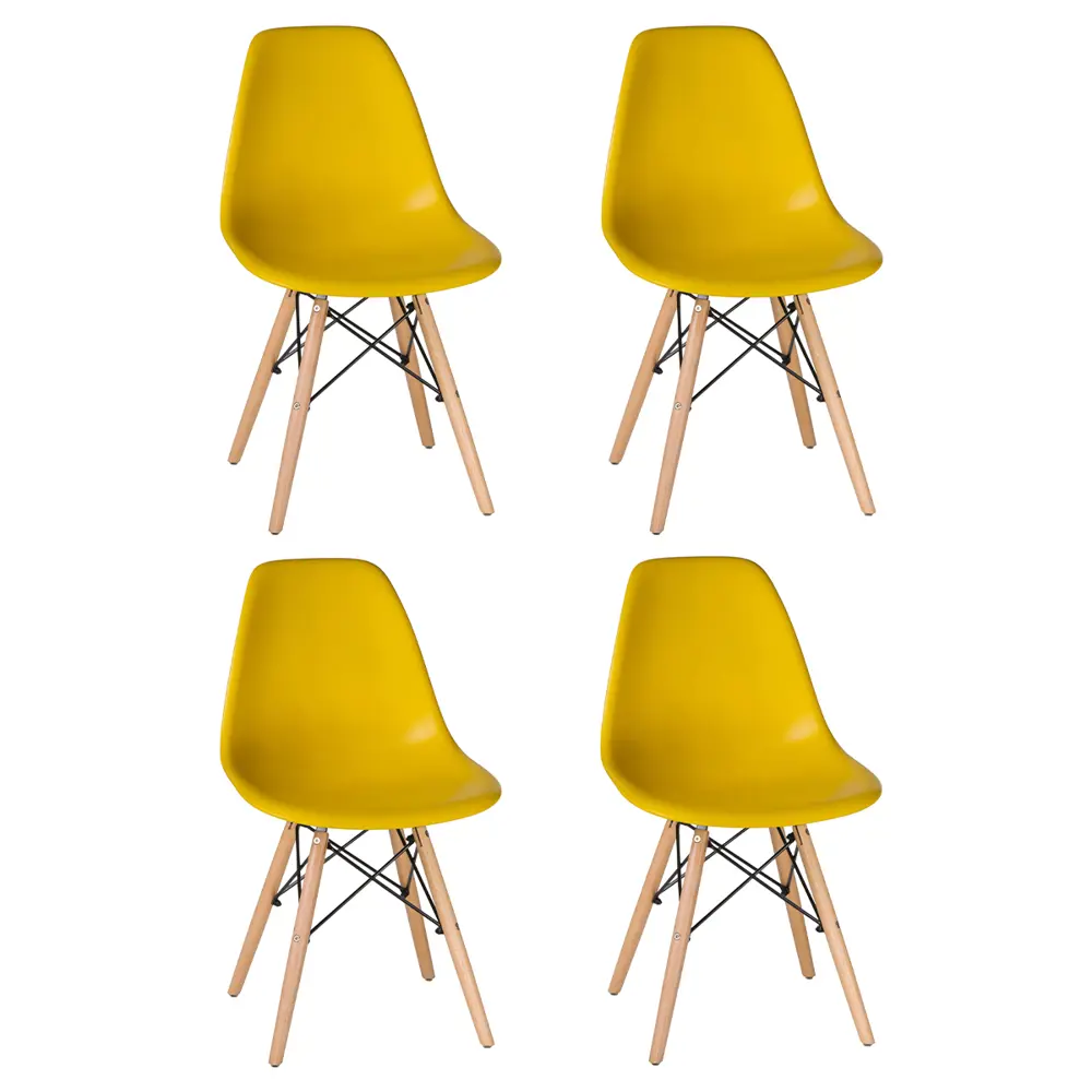 Фото Комплект кухонных стульев 4 шт Dobrin Dsw lmzl-pp638 46x46x53 см пластик цвет желтый Фото Комплект кухонных стульев 4 шт Dobrin Dsw lmzl-pp638 46x46x53 см пластик цвет желтый