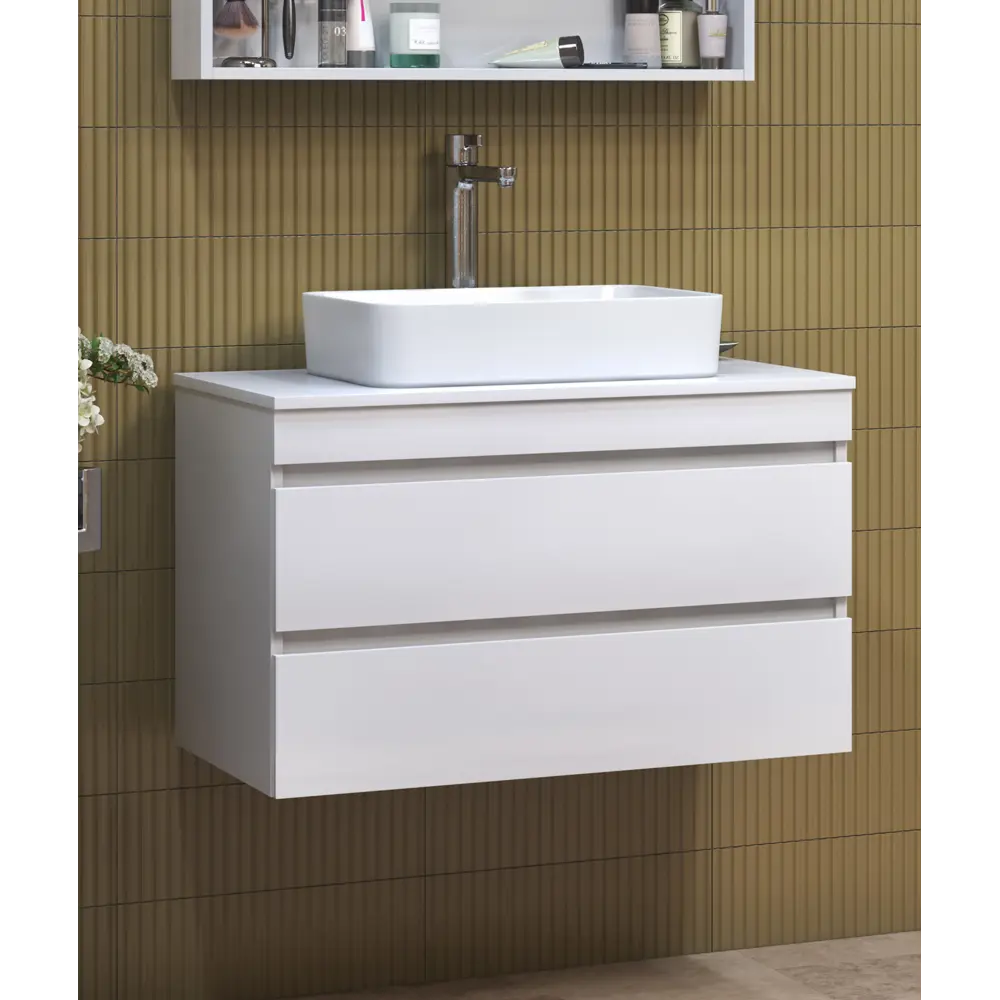 Фото 3 Тумба с раковиной подвесная Vigo Urban tp.URB.80.2Y 80 см цвет белый Фото 3 Тумба с раковиной подвесная Vigo Urban tp.URB.80.2Y 80 см цвет белый