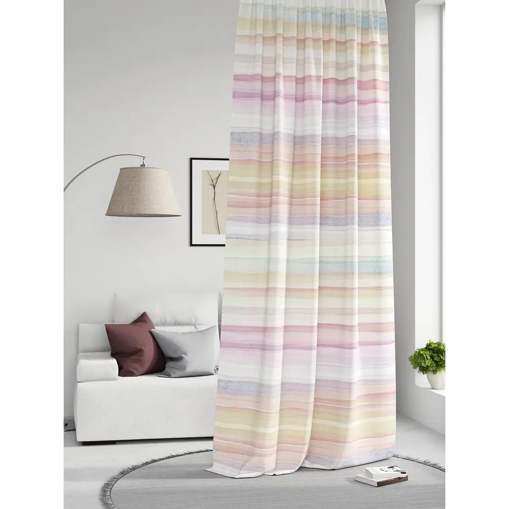 Фото Штора на шторной ленте Comfy Way Нилсти - 129 CW593129-260, 260x150 см, цвет бежевый