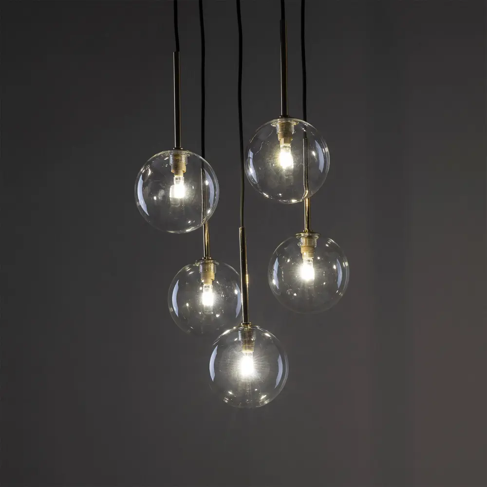 Фото 2 Светильник подвесной Tk lighting Nilos A068680 5 ламп 6 м² цвет золото, прозрачный, черный Фото 2 Светильник подвесной Tk lighting Nilos A068680 5 ламп 6 м² цвет золото, прозрачный, черный