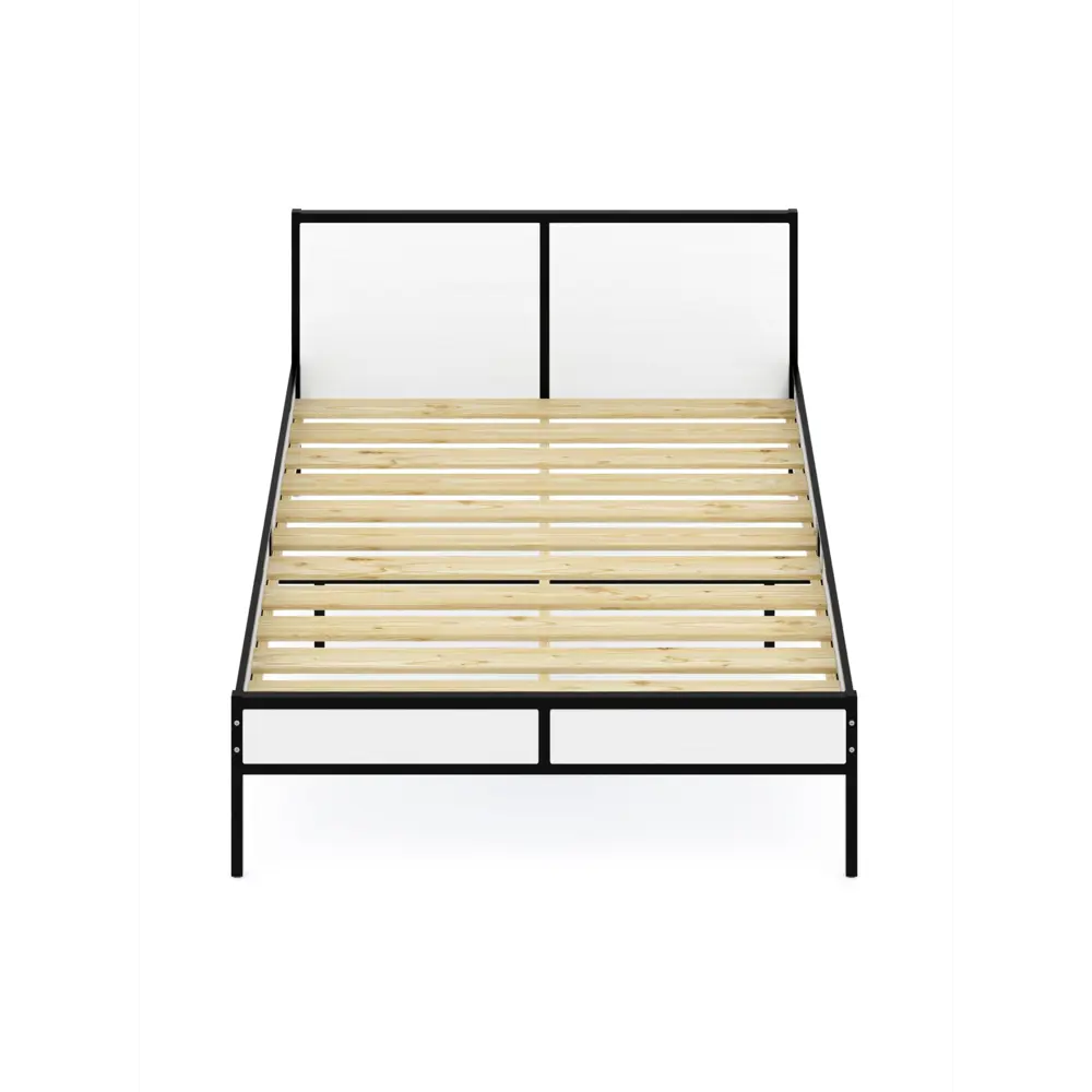 Фото 2 Кровать Solarius Kr140loft-bel-black 145 x 90 x 206 см сосна цвет белый Фото 2 Кровать Solarius Kr140loft-bel-black 145 x 90 x 206 см сосна цвет белый