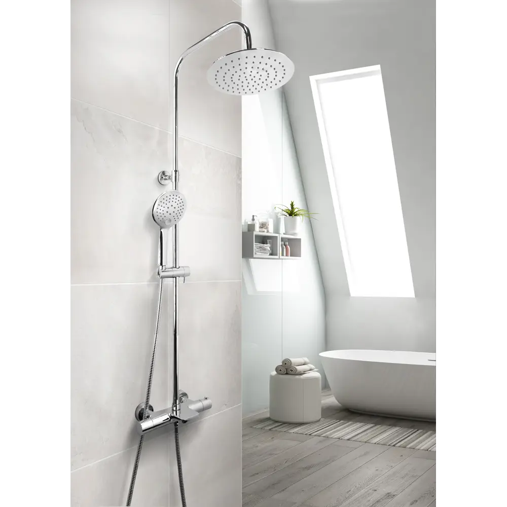 Фото Душевая система ESKO STT5054 с термостатом цвет хром Фото Душевая система ESKO STT5054 с термостатом цвет хром