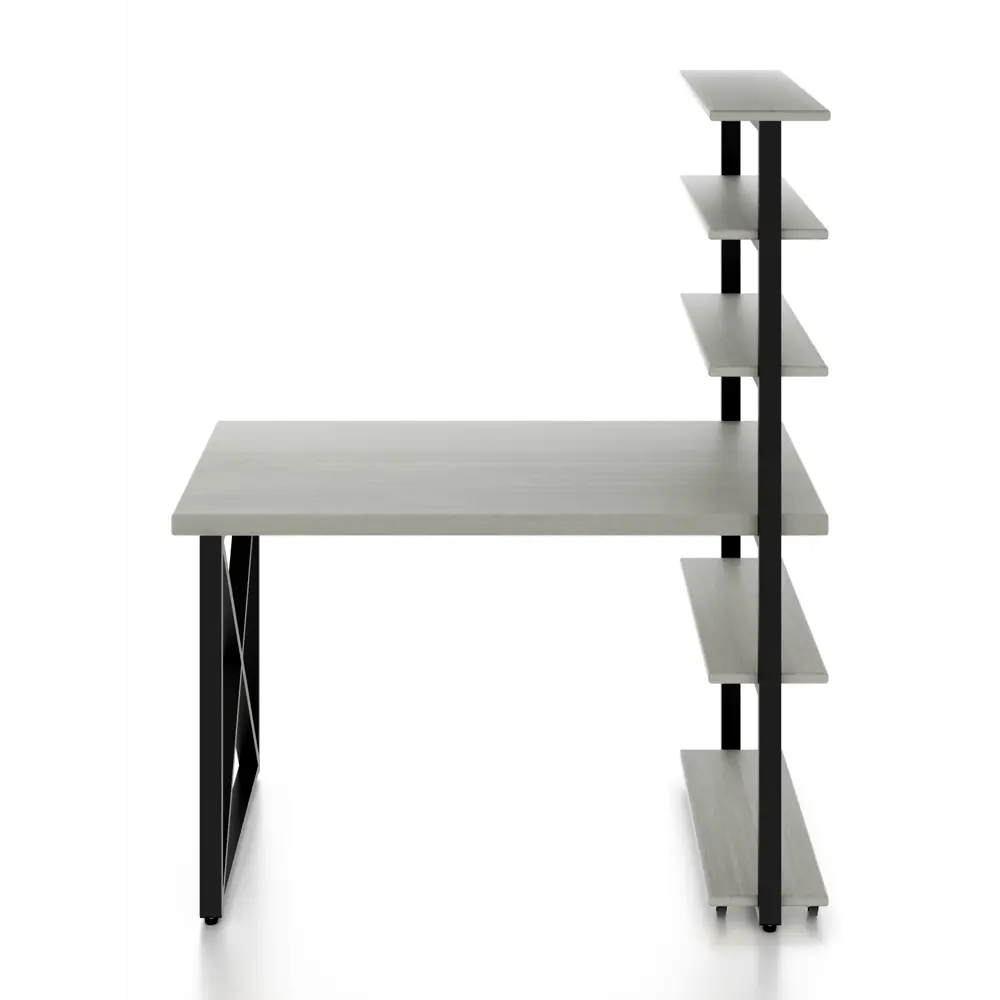 Фото 2 Стол Solarius loft с 5 полками столешница 40 мм 60x145x120 см крестообразные ножки крестообразные ножки сосна цвет платиновый Фото 2 Стол Solarius loft с 5 полками столешница 40 мм 60x145x120 см крестообразные ножки крестообразные ножки сосна цвет платиновый