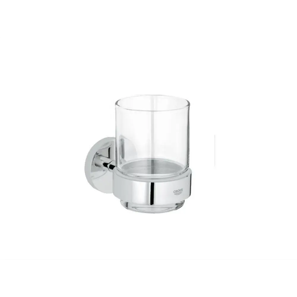 Фото Стакан для ванной GROHE Essentials 40447001 с держателем цвет хром Фото Стакан для ванной GROHE Essentials 40447001 с держателем цвет хром