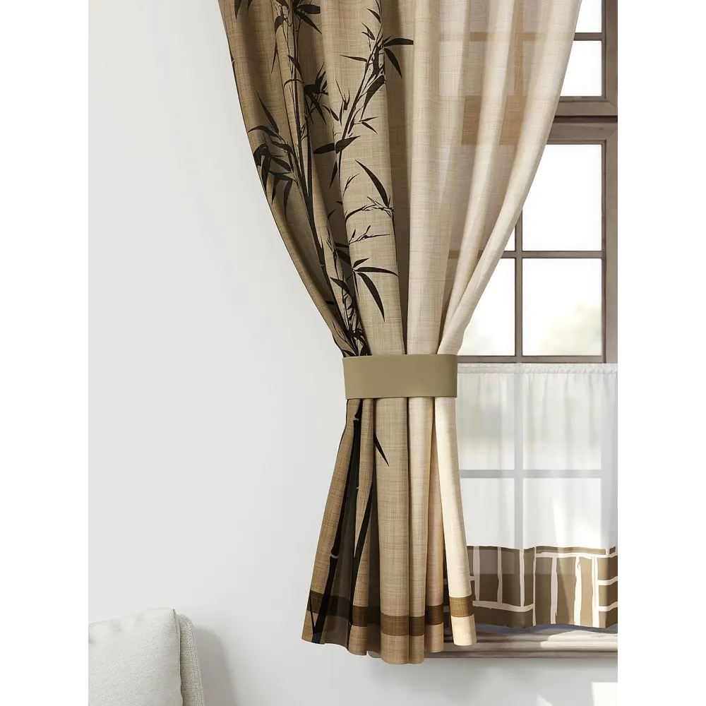 Фото 4 Комплект штор Comfy way Иномик - 23 CW705023-160 на шторной ленте 160x150 см цвет коричневый Фото 4 Комплект штор Comfy way Иномик - 23 CW705023-160 на шторной ленте 160x150 см цвет коричневый