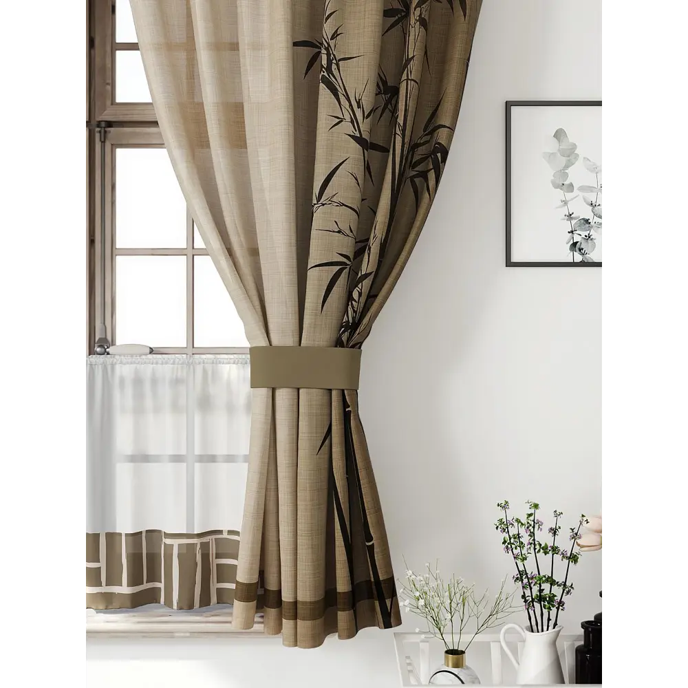 Фото 5 Комплект штор Comfy way Иномик - 23 CW705023-160 на шторной ленте 160x150 см цвет коричневый Фото 5 Комплект штор Comfy way Иномик - 23 CW705023-160 на шторной ленте 160x150 см цвет коричневый