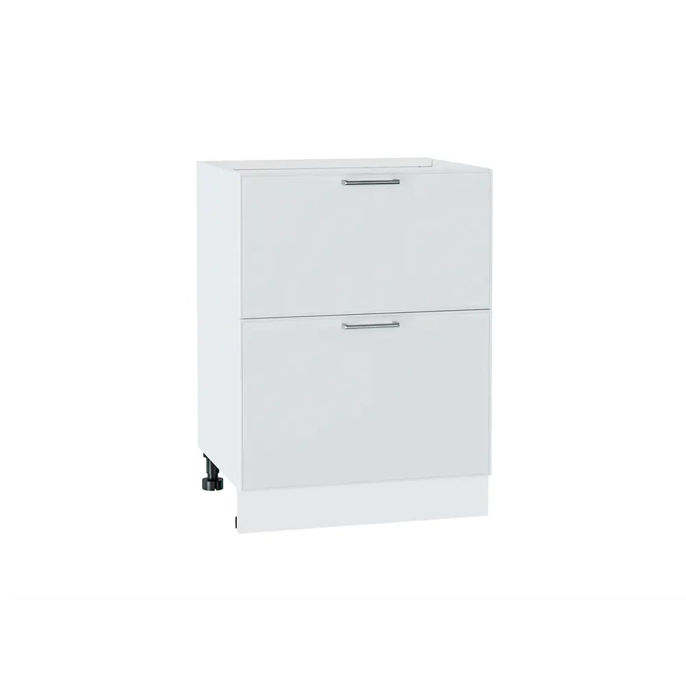 Фото Напольный шкаф Сурская Мебель Мемфис 60x81.60x47.80 см 2 ящика МДФ цвет белый/кварц грей Фото Напольный шкаф Сурская Мебель Мемфис 60x81.60x47.80 см 2 ящика МДФ цвет белый/кварц грей