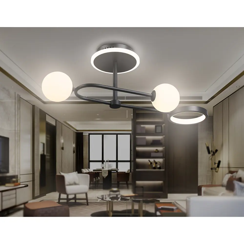 Фото 17 Люстра на штанге Ambrella light Fl66223 с пультом управления 3 лампы 18 м² цвет черный Фото 17 Люстра на штанге Ambrella light Fl66223 с пультом управления 3 лампы 18 м² цвет черный