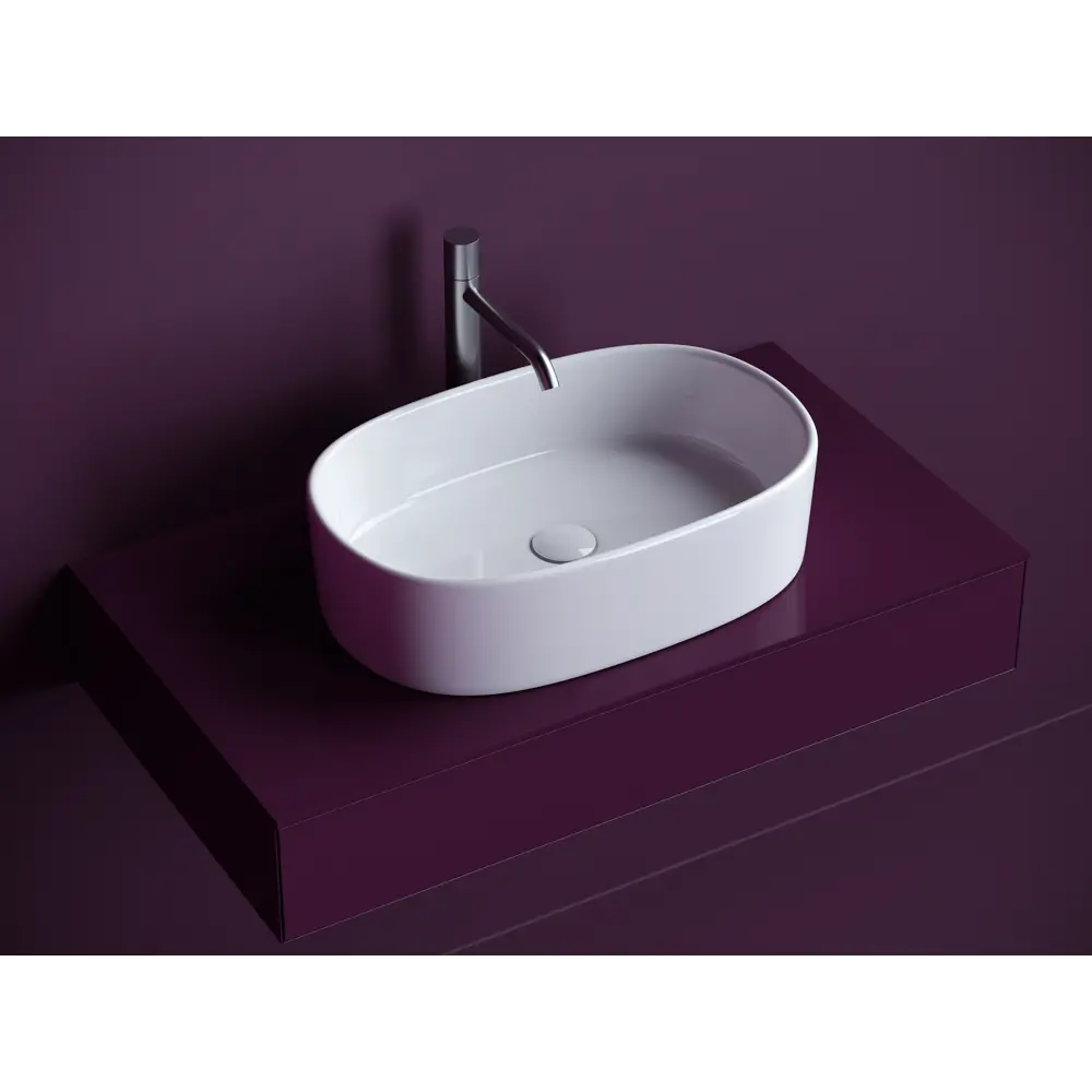 Фото 5 Раковина накладная Ceramicanova element ELEMENT 56.1см цвет белый