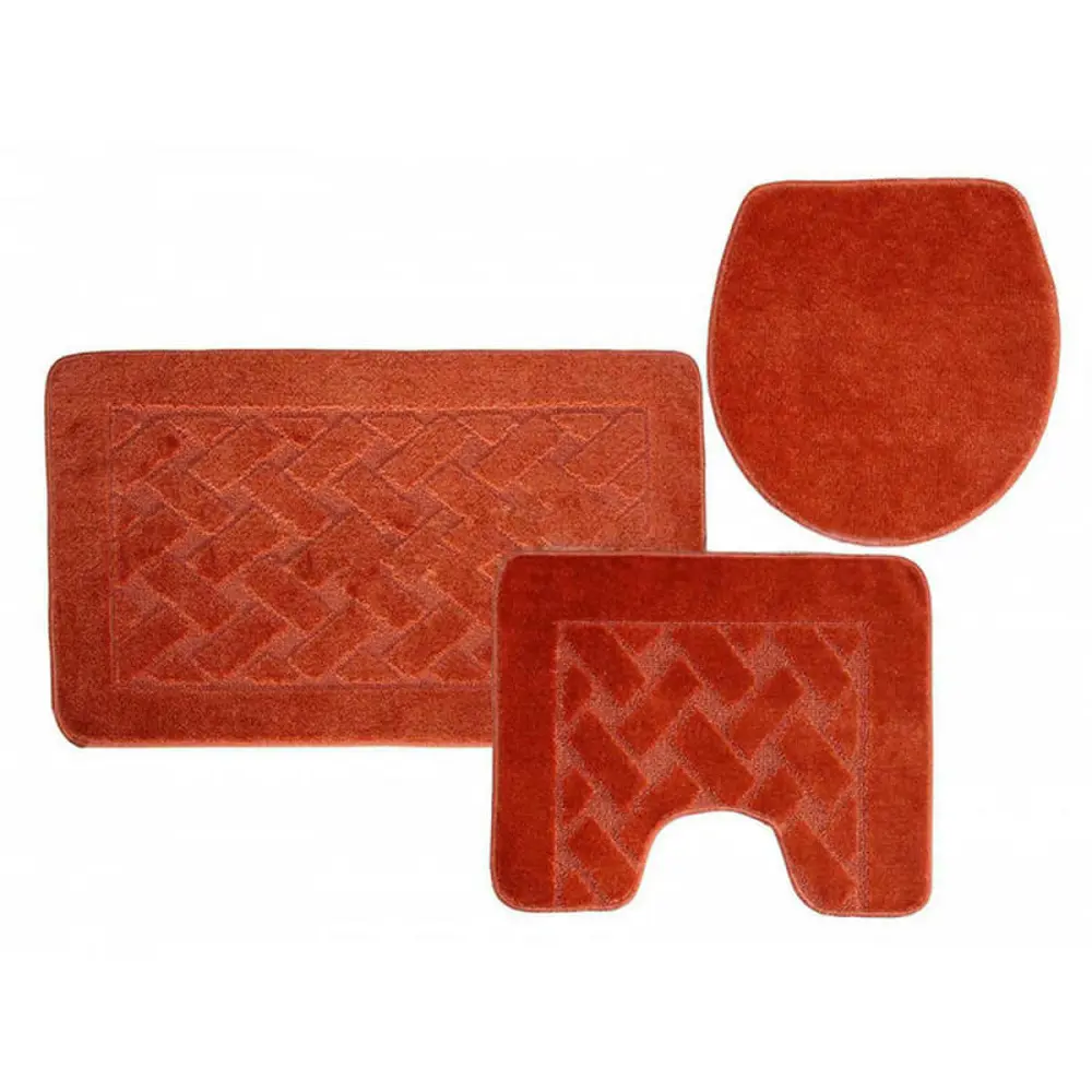 Фото Коврик для ванной комнаты Zalel 50575 100x60см цвет оранжевый/медный Фото Коврик для ванной комнаты Zalel 50575 100x60см цвет оранжевый/медный